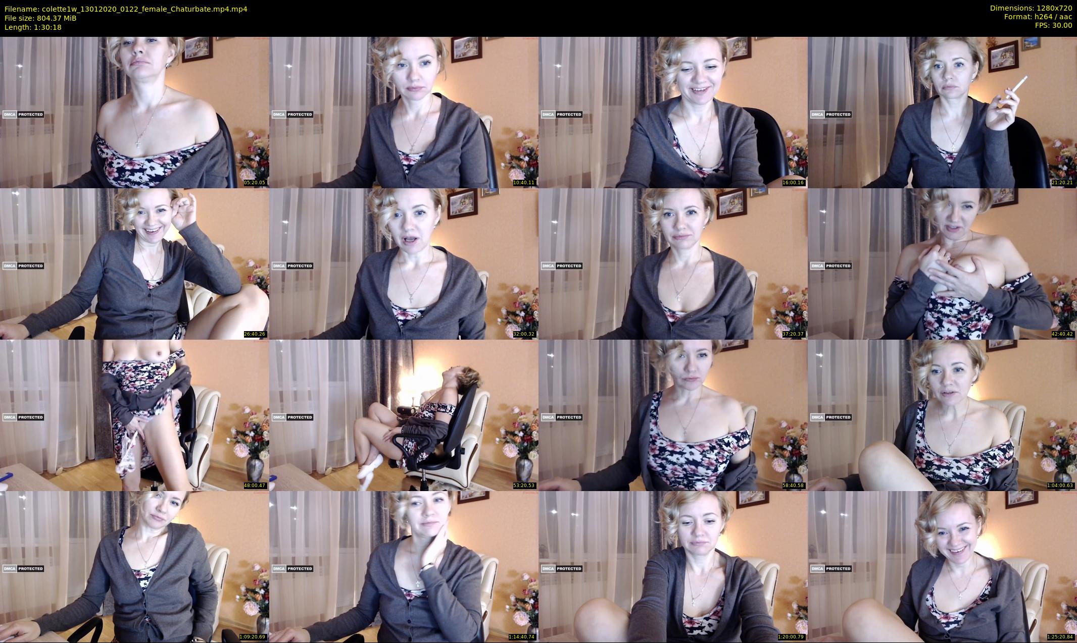 colette1w — 91 minute Chaturbate female cam show recording, 720p, Jan 13, 2020