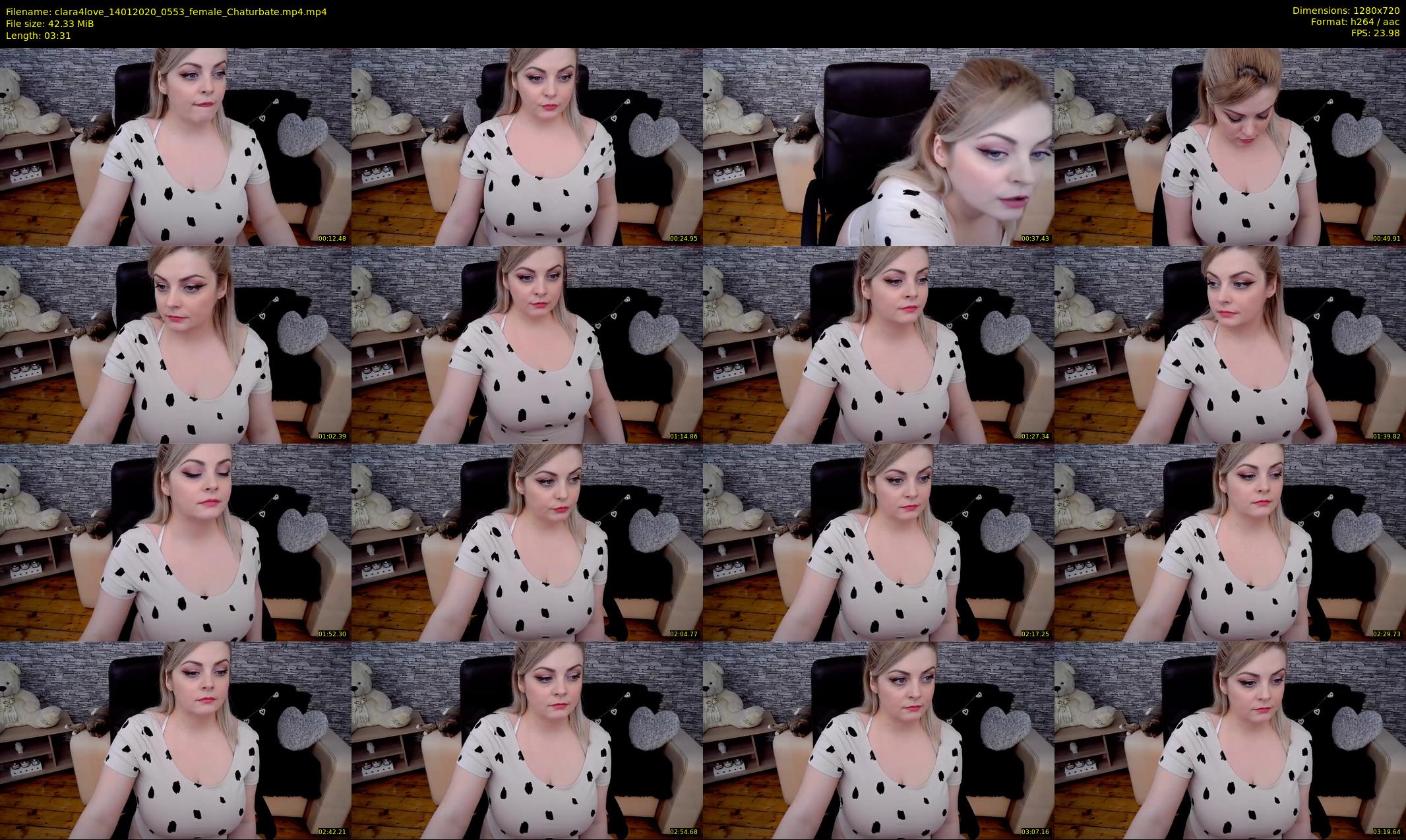 clara4love — 4 minute Chaturbate female cam show recording, 720p, Jan 14, 2020