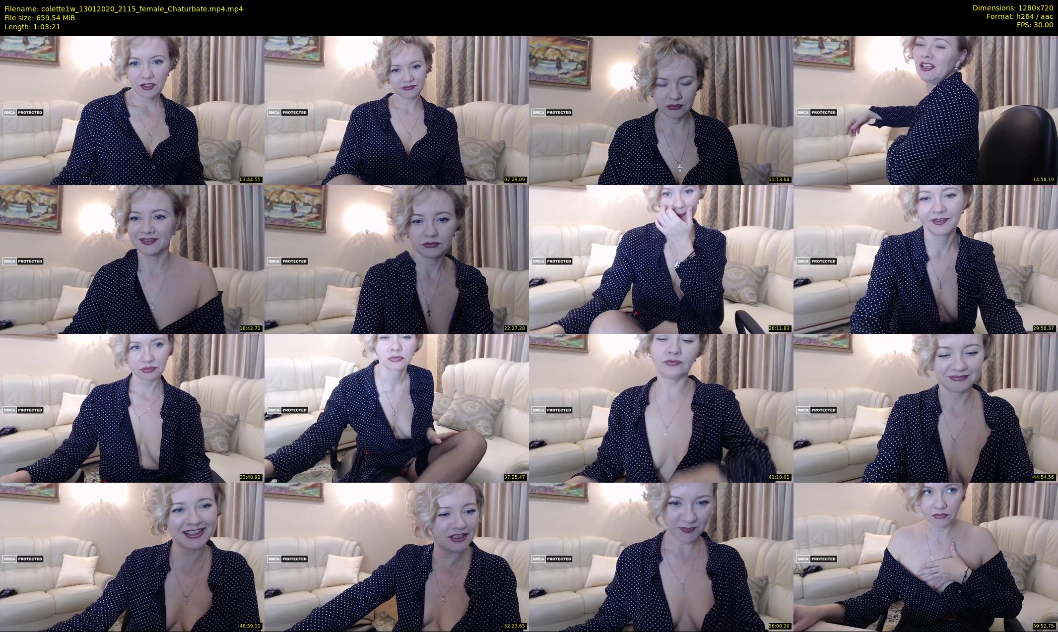 colette1w — 64 minute Chaturbate female cam show recording, 720p, Jan 13, 2020