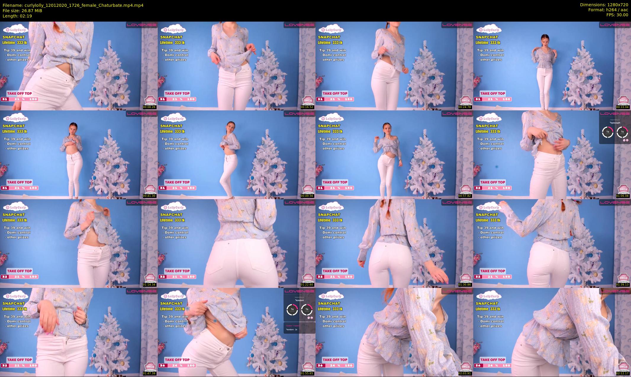 curlylolly — 3 minute Chaturbate female cam show recording, 720p, Jan 12, 2020