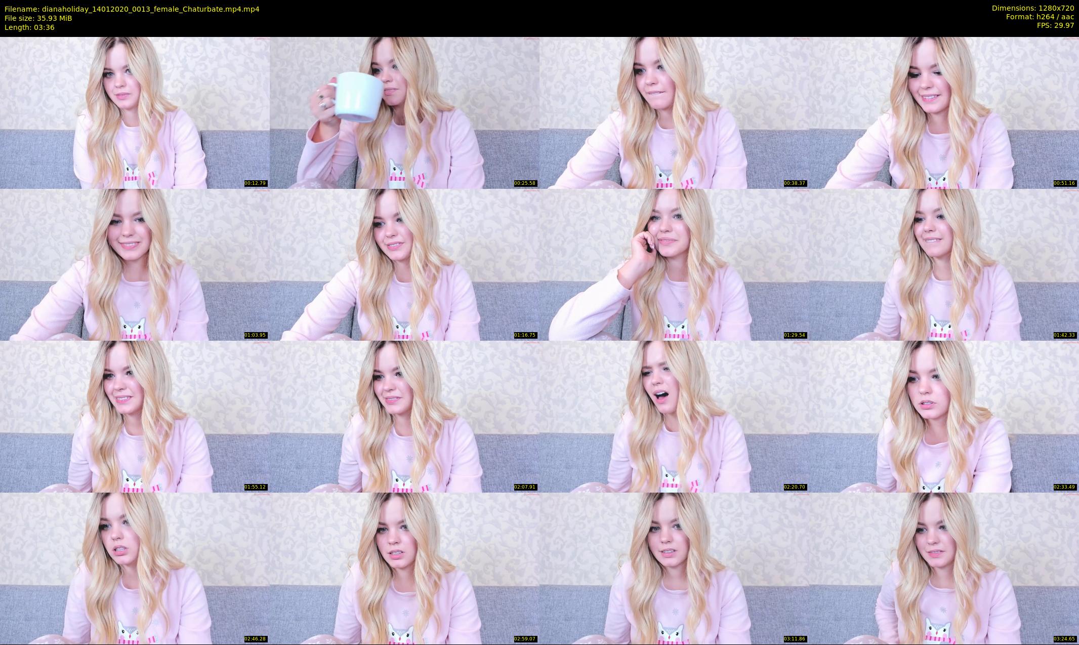 dianaholiday — 4 minute Chaturbate female cam show recording, 720p, Jan 14, 2020
