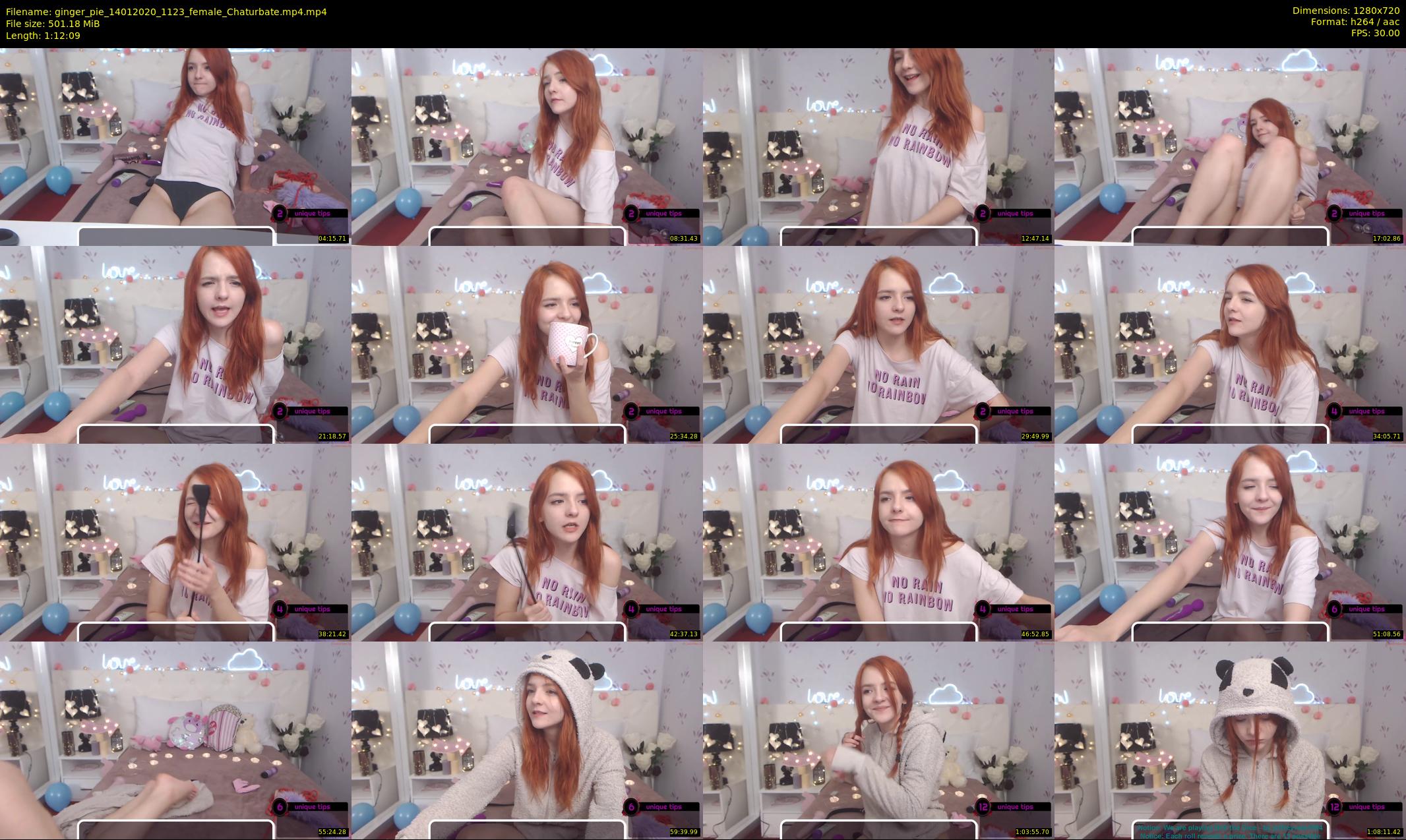 ginger_pie — 73 minute Chaturbate female cam show recording, 720p, Jan 14, 2020
