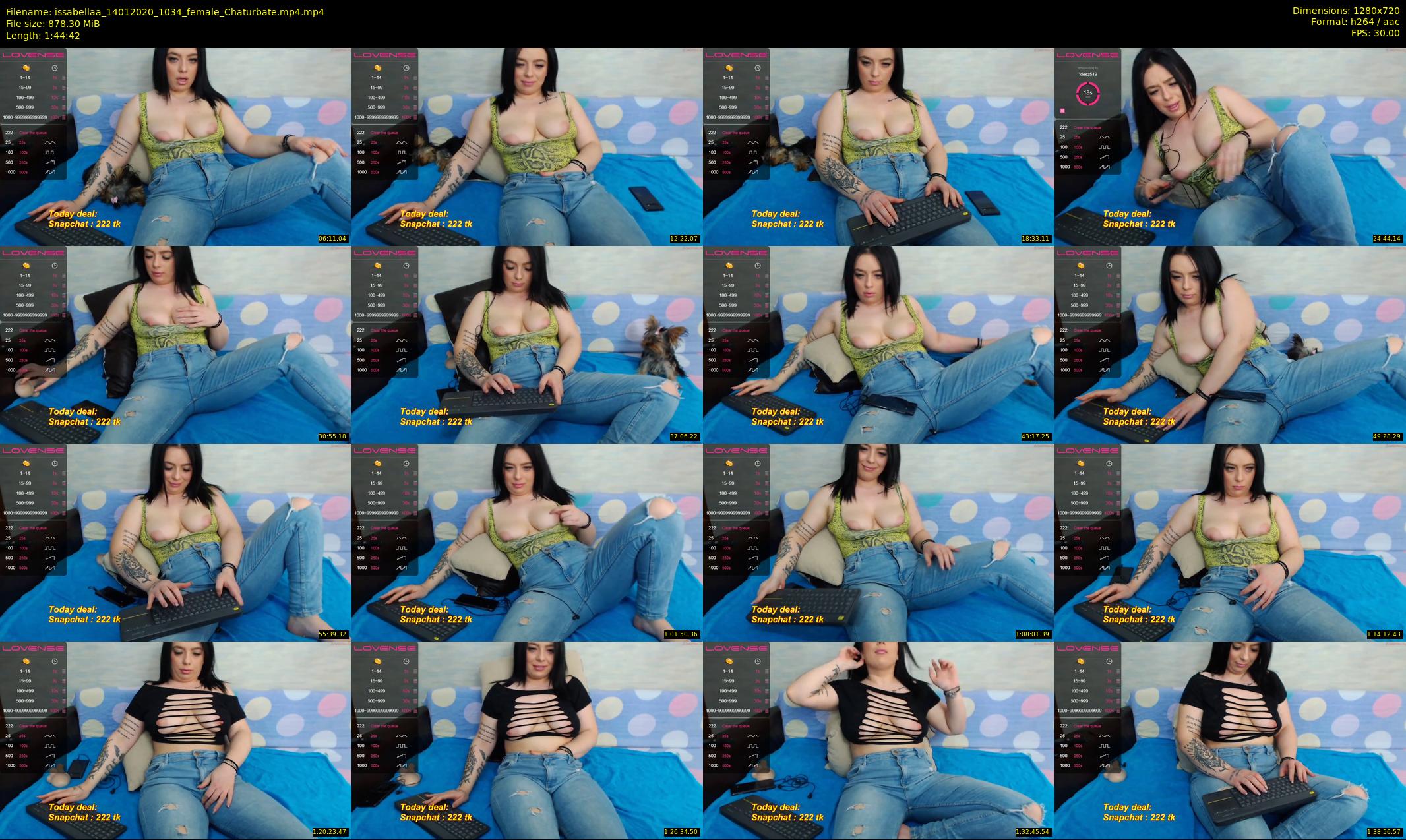 issabellaa — 105 minute Chaturbate female cam show recording, 720p, Jan 14, 2020