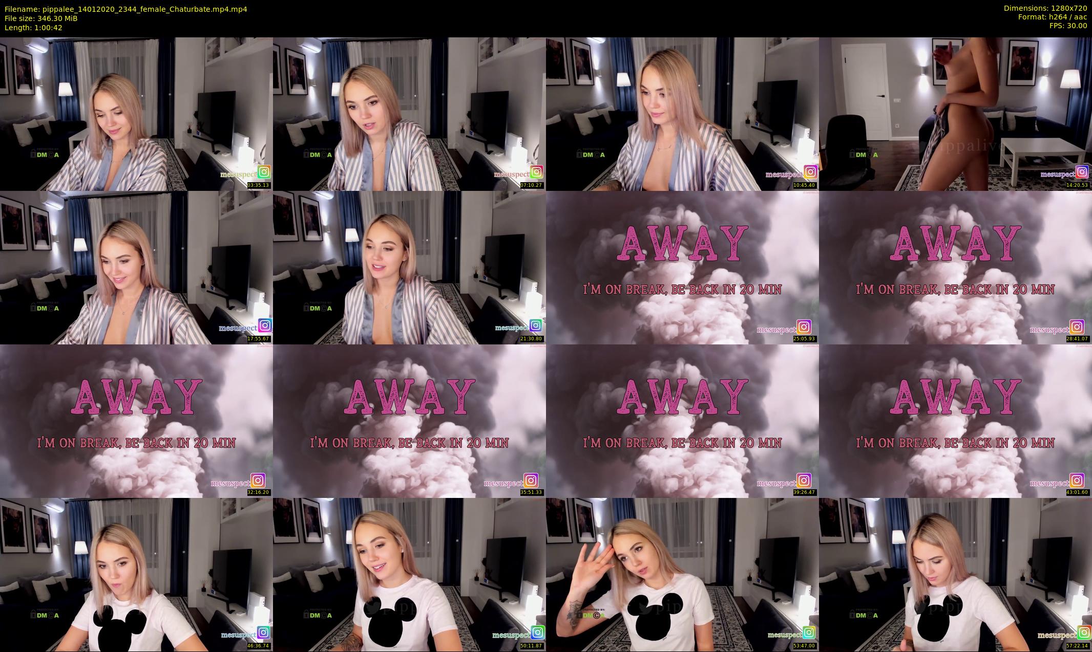 pippalee — 61 minute Chaturbate female cam show recording, 720p, Jan 14, 2020