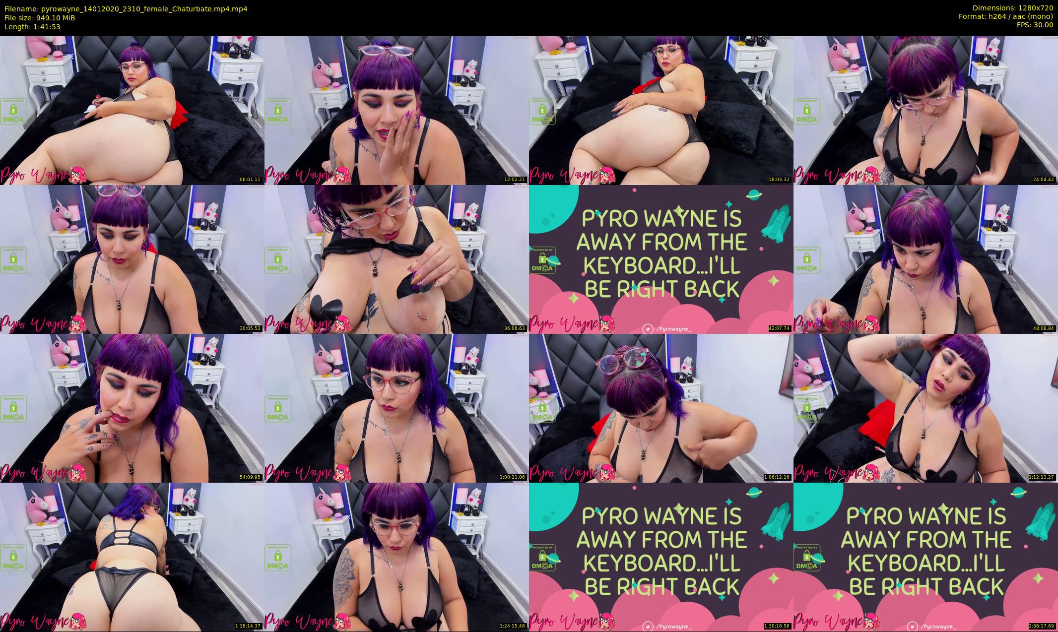 pyrowayne — 102 minute Chaturbate female cam show recording, 720p, Jan 14, 2020