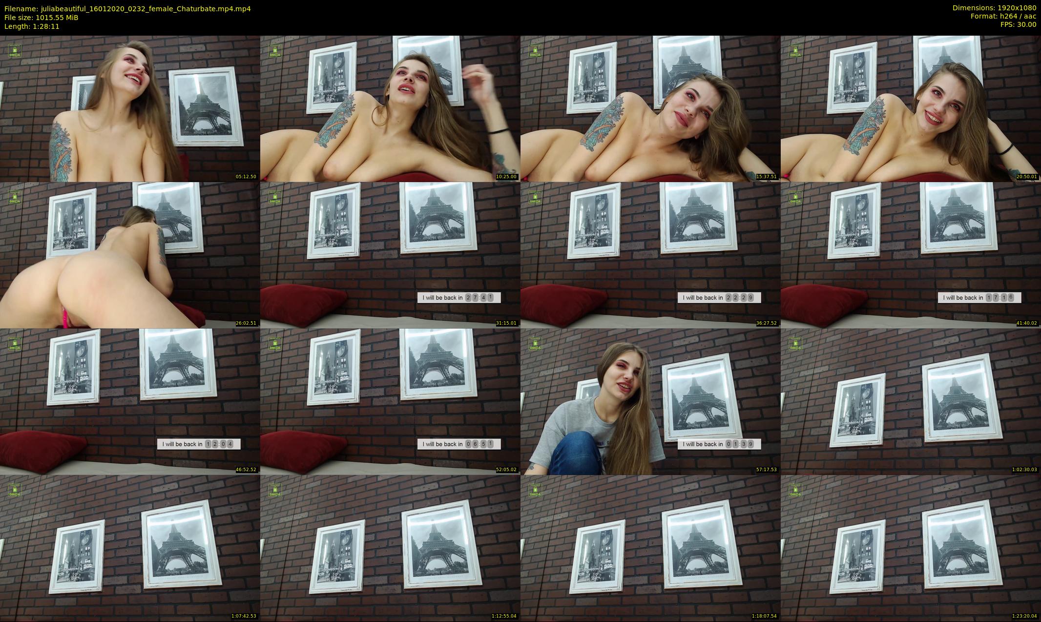 juliabeautiful — 89 minute Chaturbate female cam show recording, 1080p, Jan 16, 2020