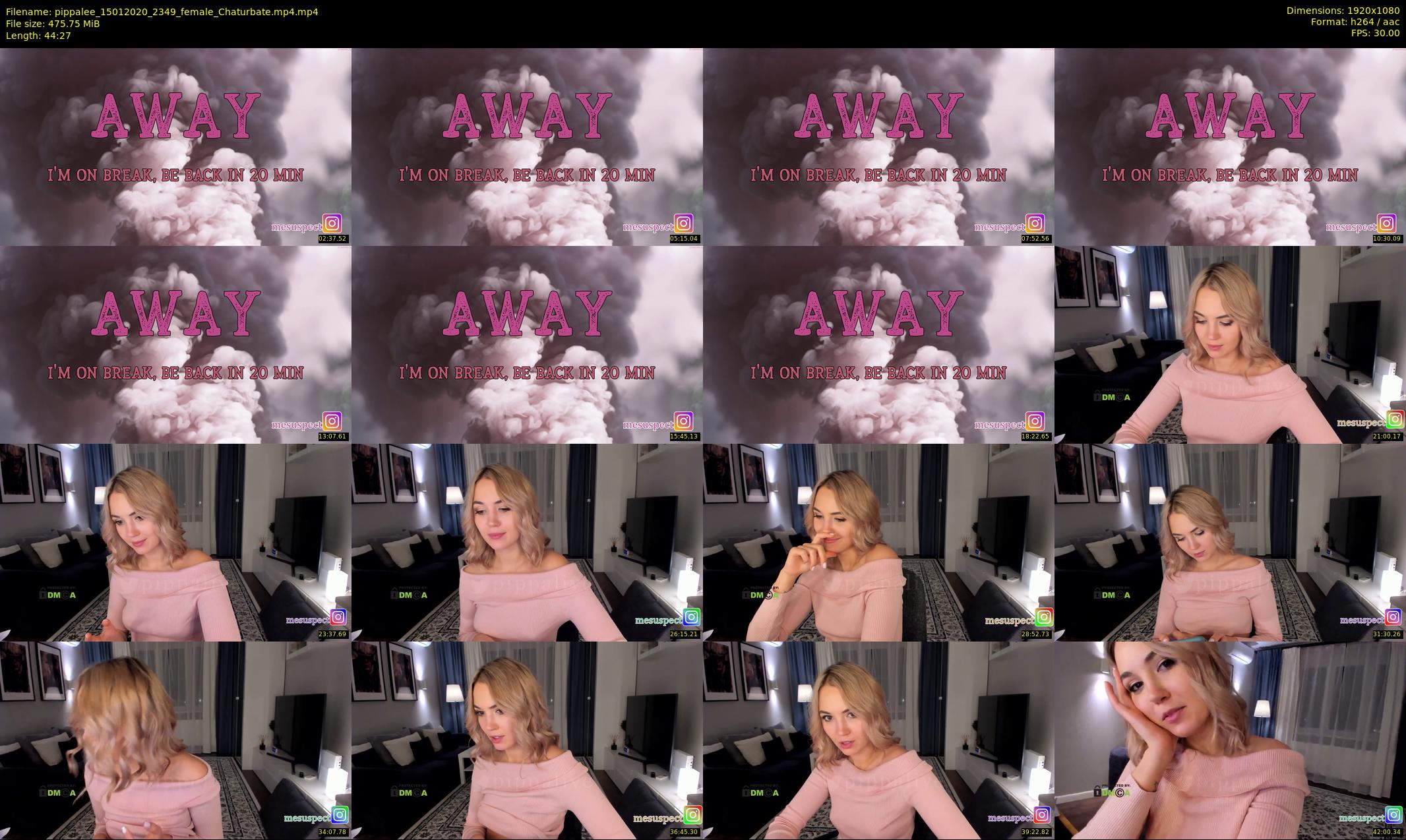 pippalee — 45 minute Chaturbate female cam show recording, 1080p, Jan 15, 2020
