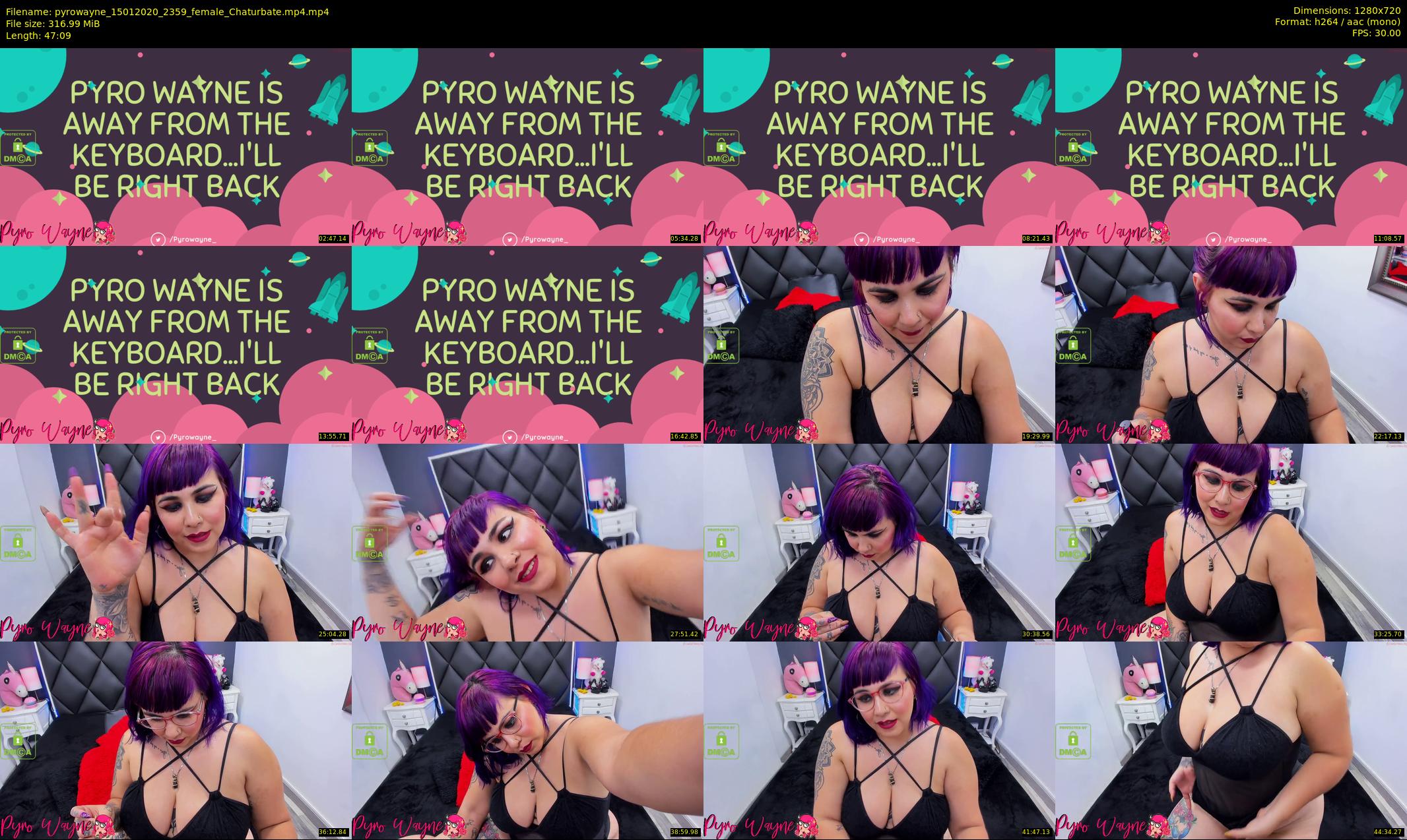 pyrowayne — 48 minute Chaturbate female cam show recording, 720p, Jan 15, 2020
