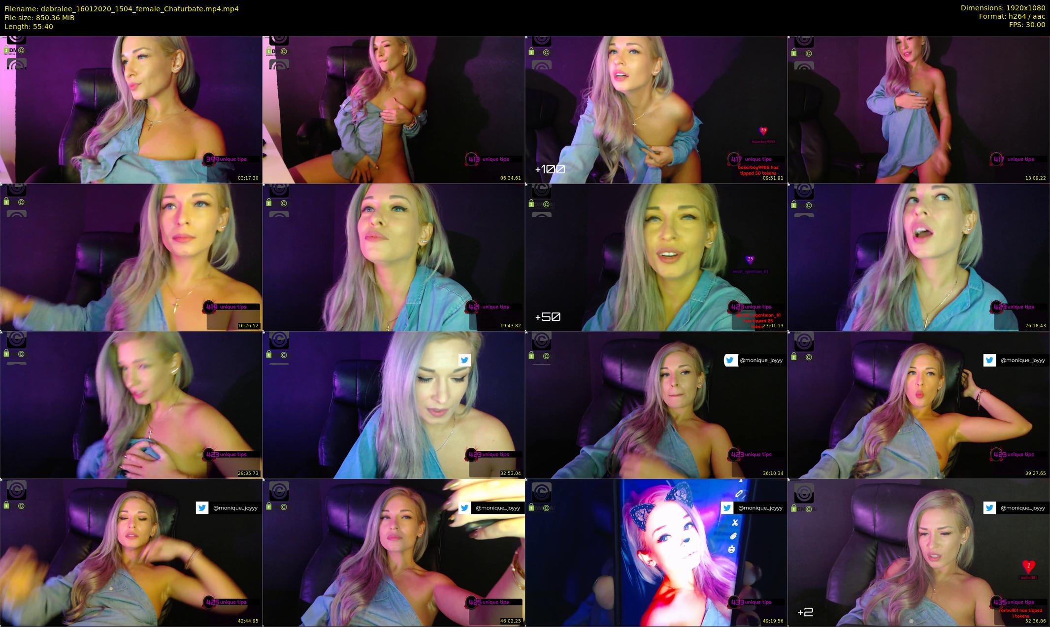 debralee — 56 minute Chaturbate female cam show recording, 1080p, Jan 16, 2020