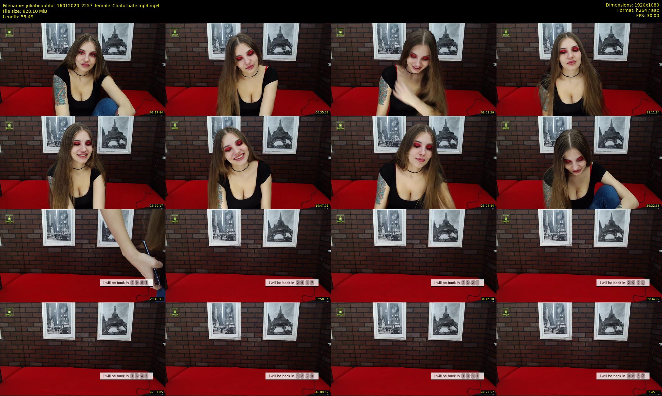 juliabeautiful — 56 minute Chaturbate female cam show recording, 1080p, Jan 16, 2020