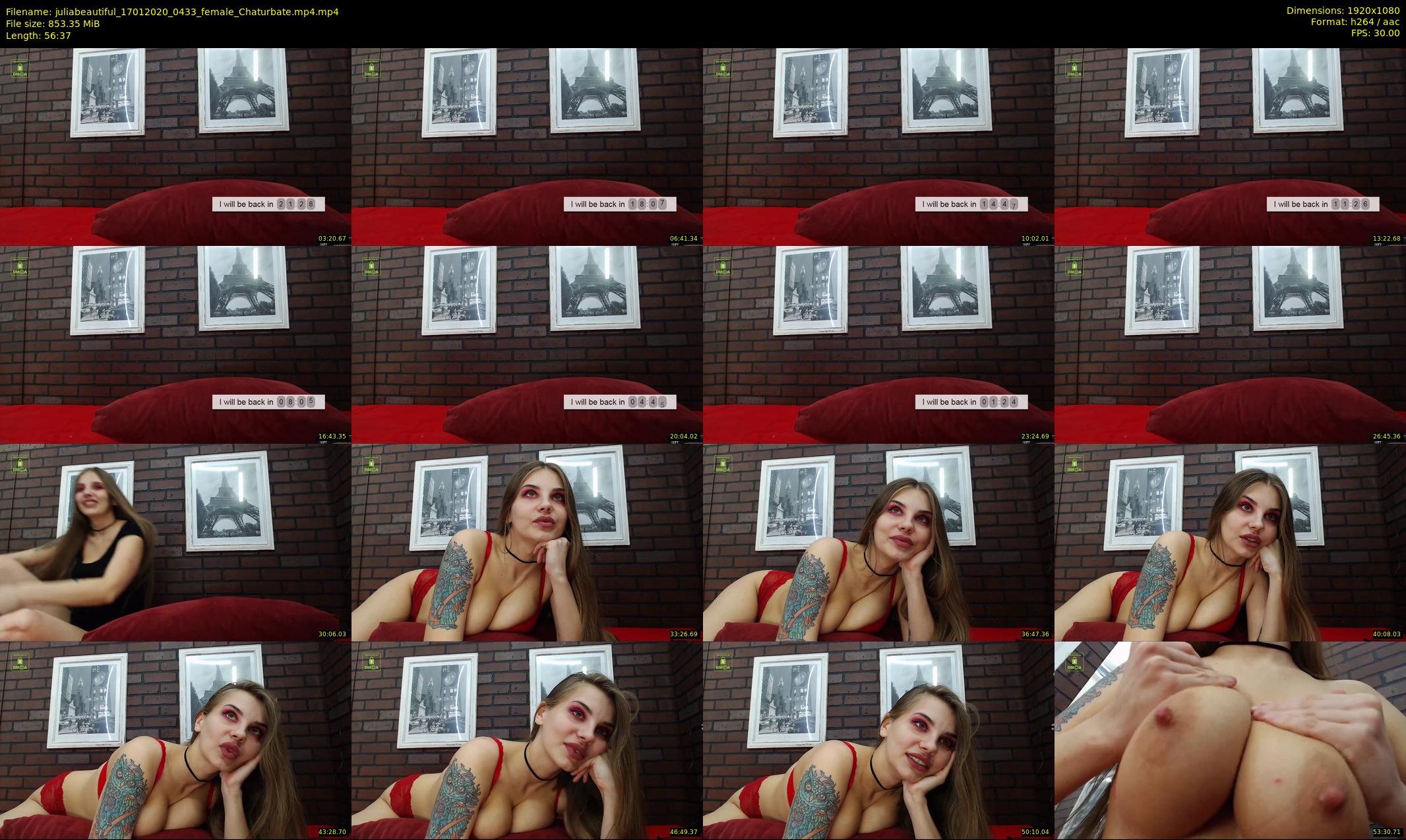 juliabeautiful — 57 minute Chaturbate female cam show recording, 1080p, Jan 17, 2020