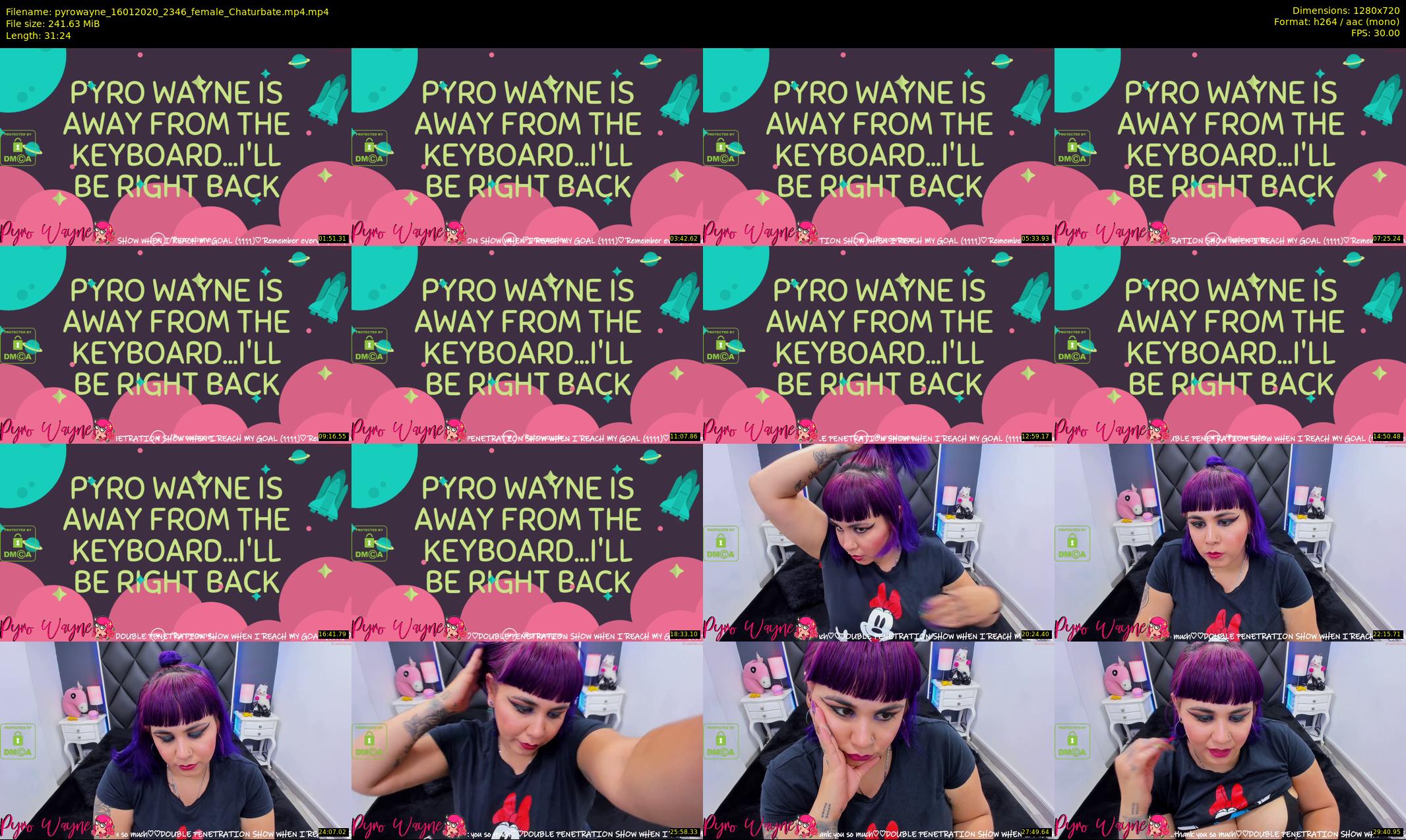 pyrowayne — 32 minute Chaturbate female cam show recording, 720p, Jan 16, 2020