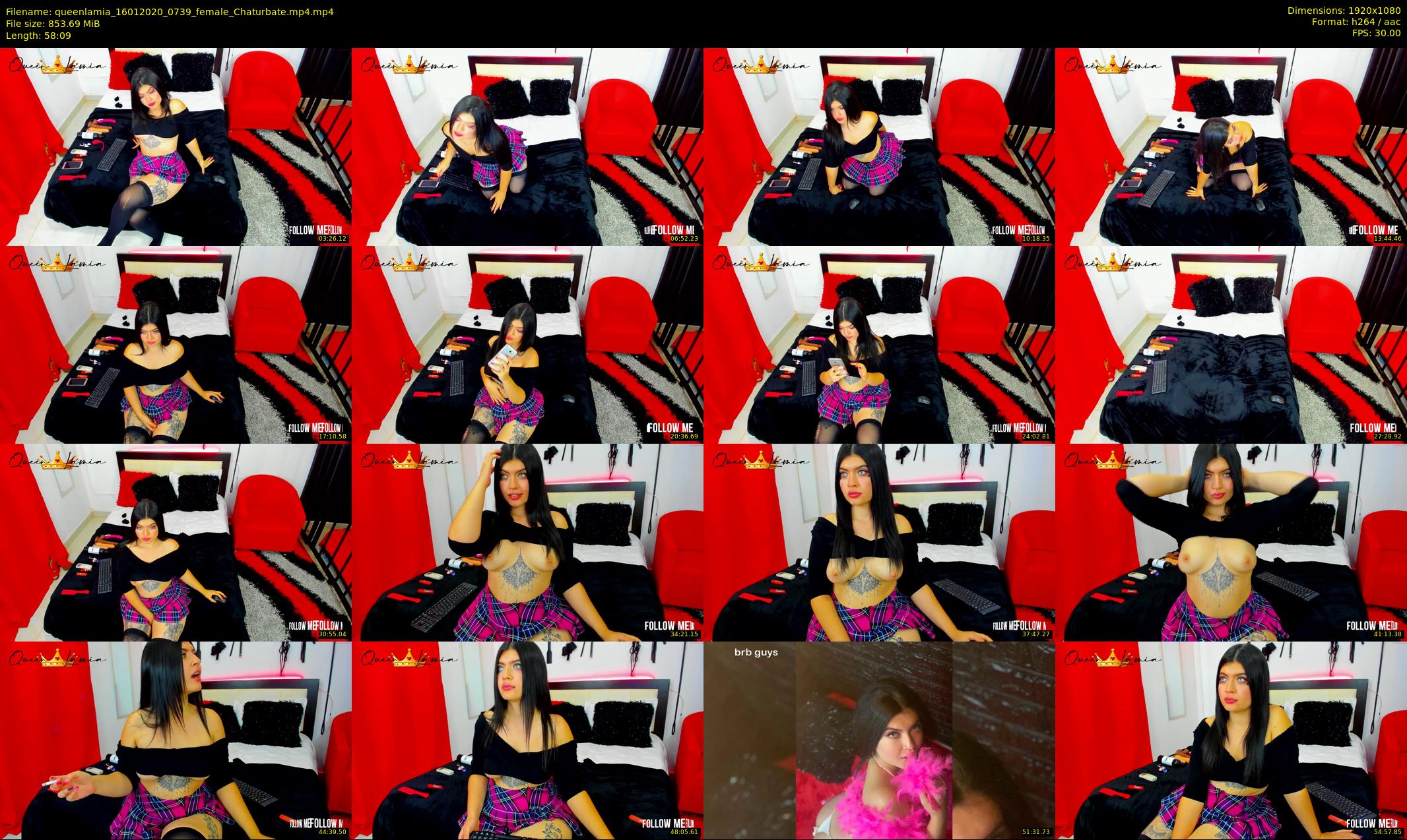 queenlamia — 59 minute Chaturbate female cam show recording, 1080p, Jan 16, 2020