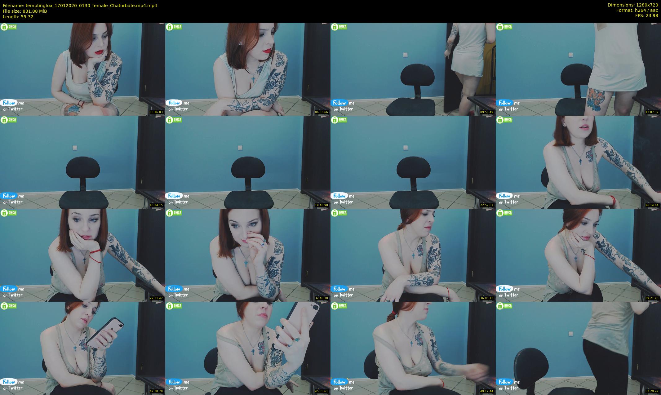 temptingfox — 56 minute Chaturbate female cam show recording, 720p, Jan 17, 2020