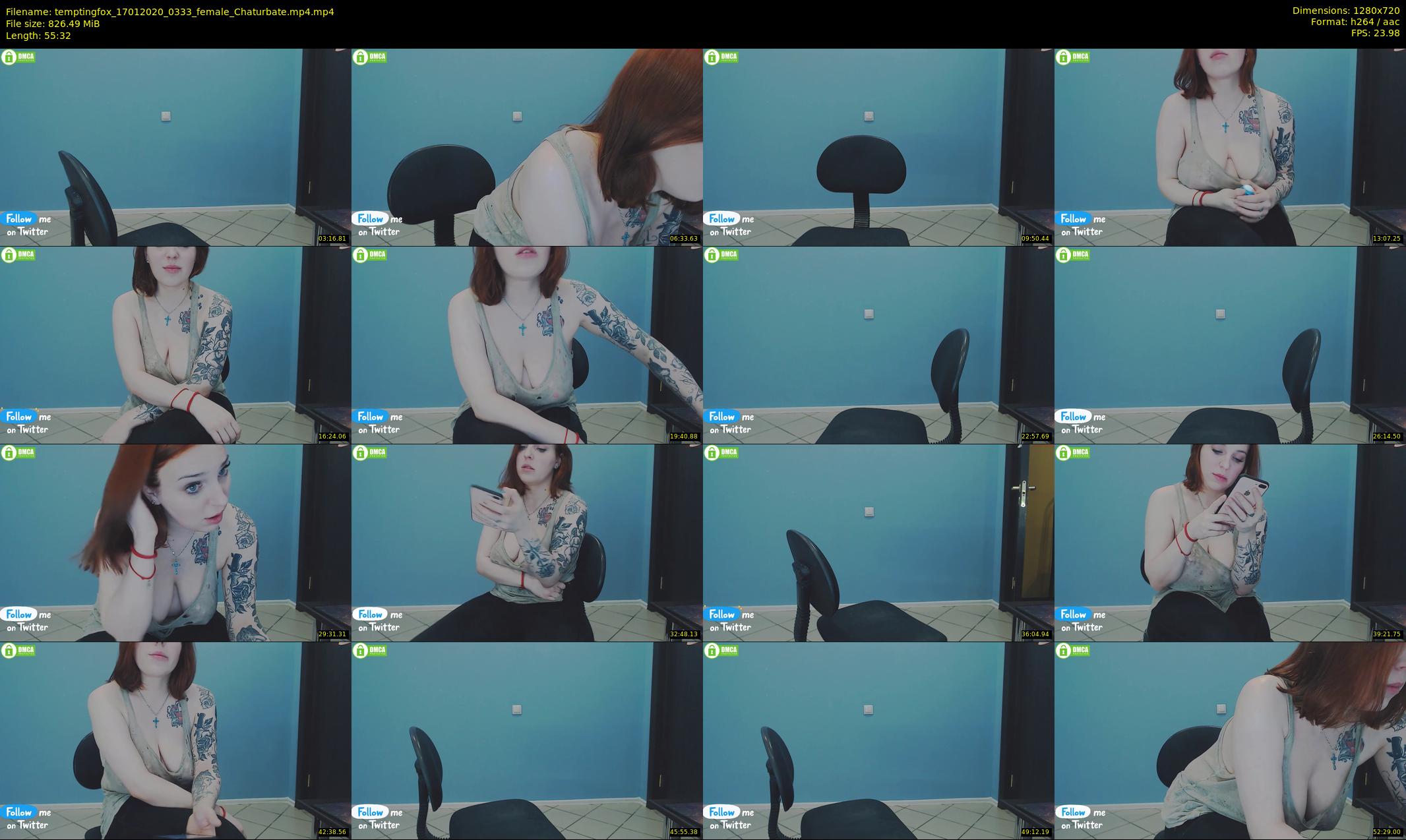temptingfox — 56 minute Chaturbate female cam show recording, 720p, Jan 17, 2020