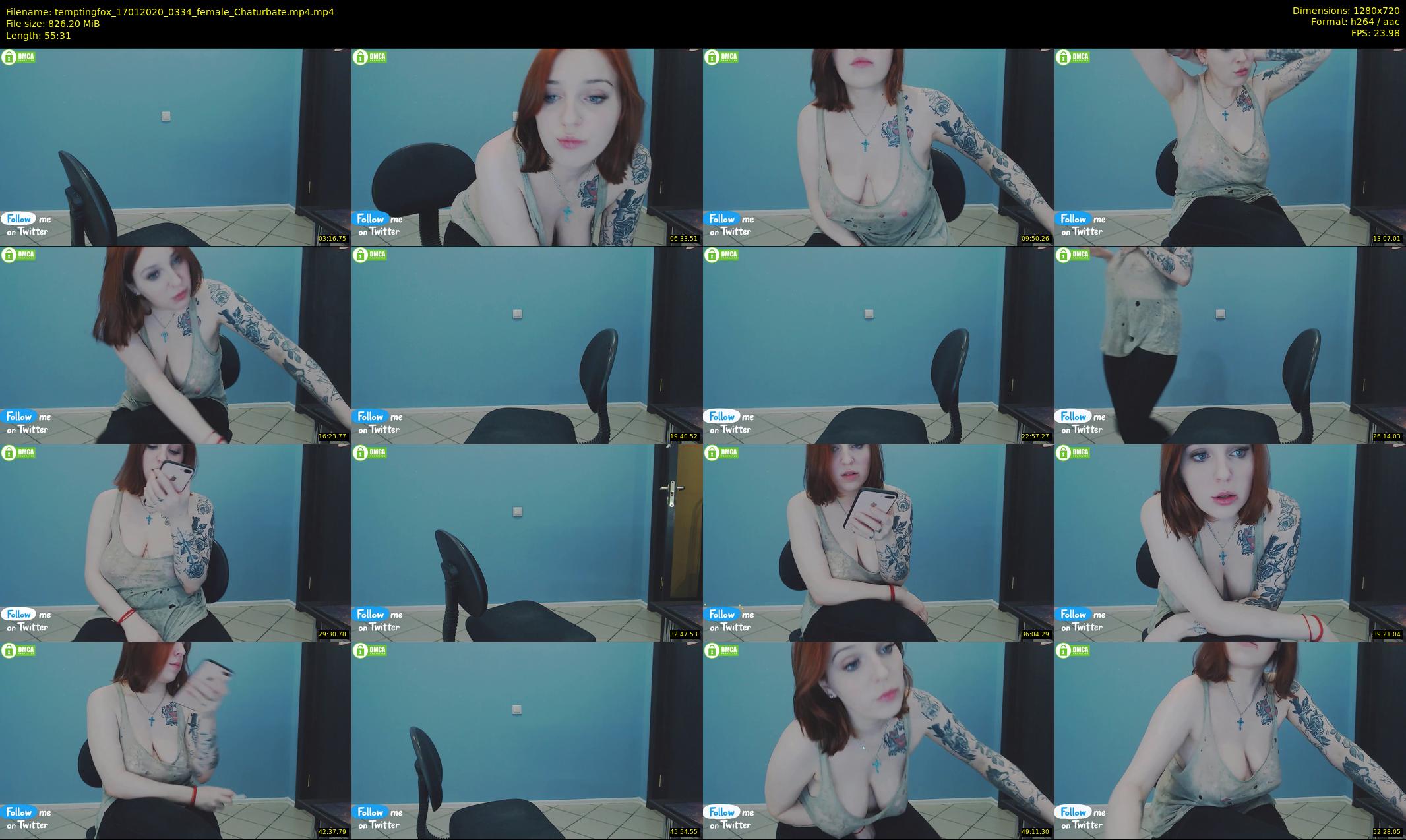 temptingfox — 56 minute Chaturbate female cam show recording, 720p, Jan 17, 2020