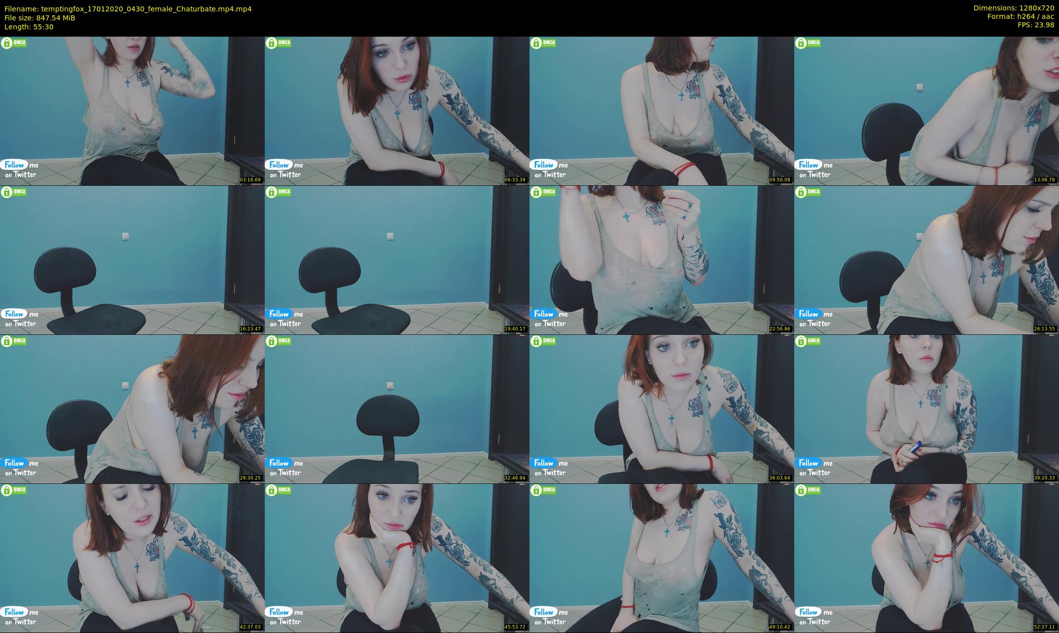 temptingfox — 56 minute Chaturbate female cam show recording, 720p, Jan 17, 2020