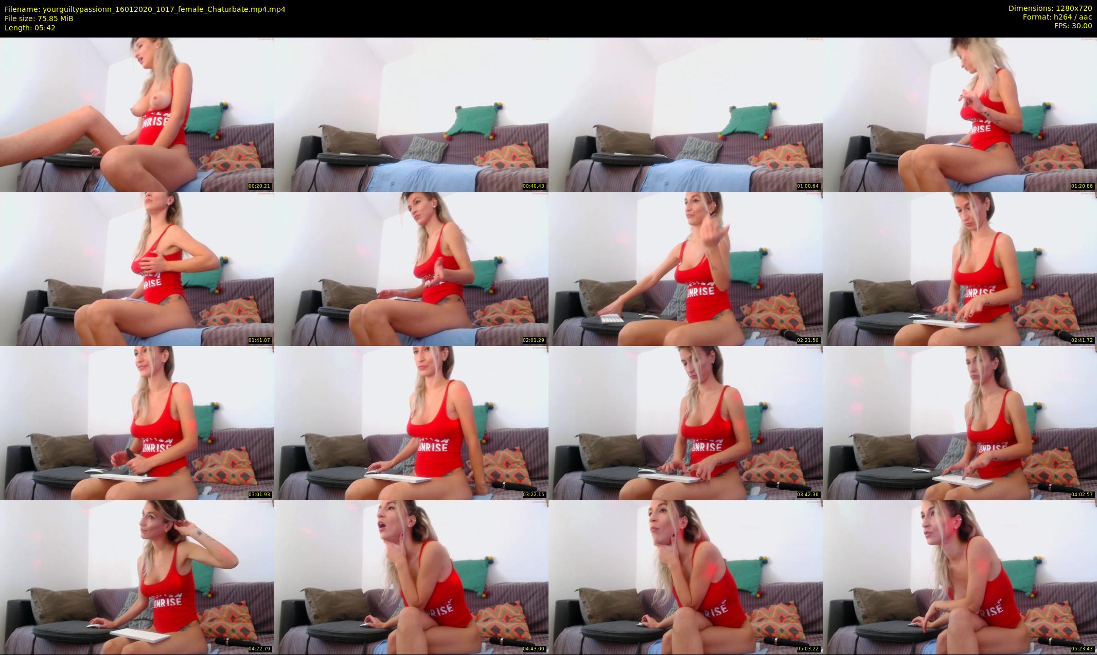 yourguiltypassionn — 6 minute Chaturbate female cam show recording, 720p, Jan 16, 2020