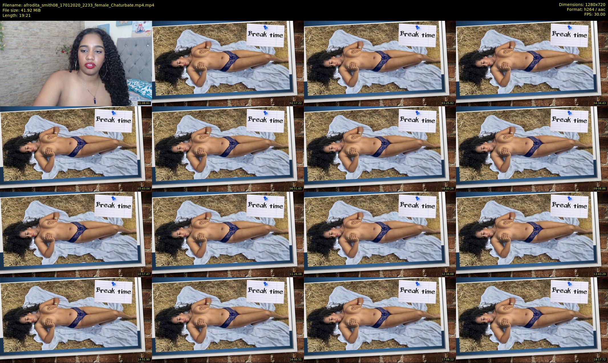 afrodita_smith08 — 20 minute Chaturbate female cam show recording, 720p, Jan 17, 2020
