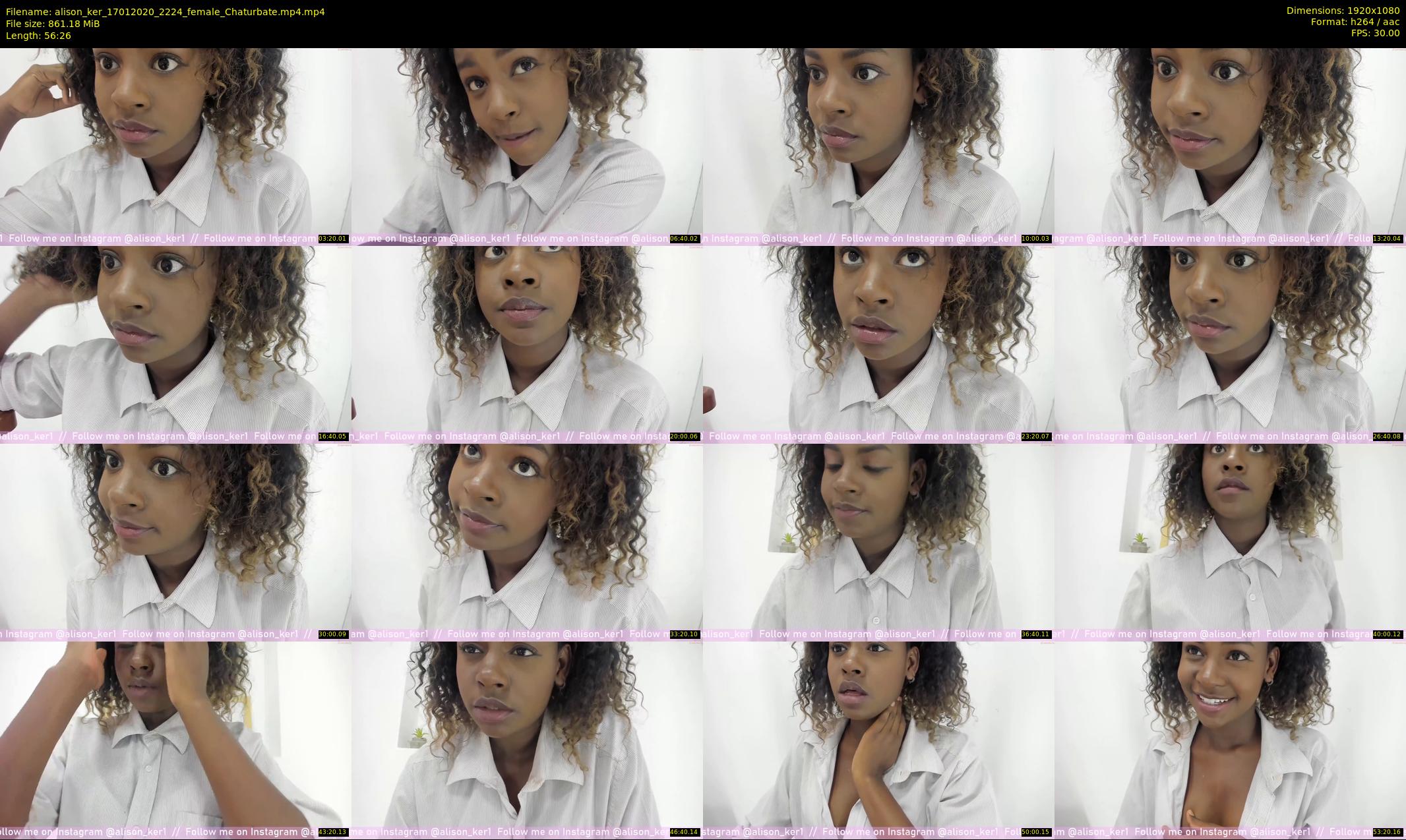 alison_ker — 57 minute Chaturbate female cam show recording, 1080p, Jan 17, 2020