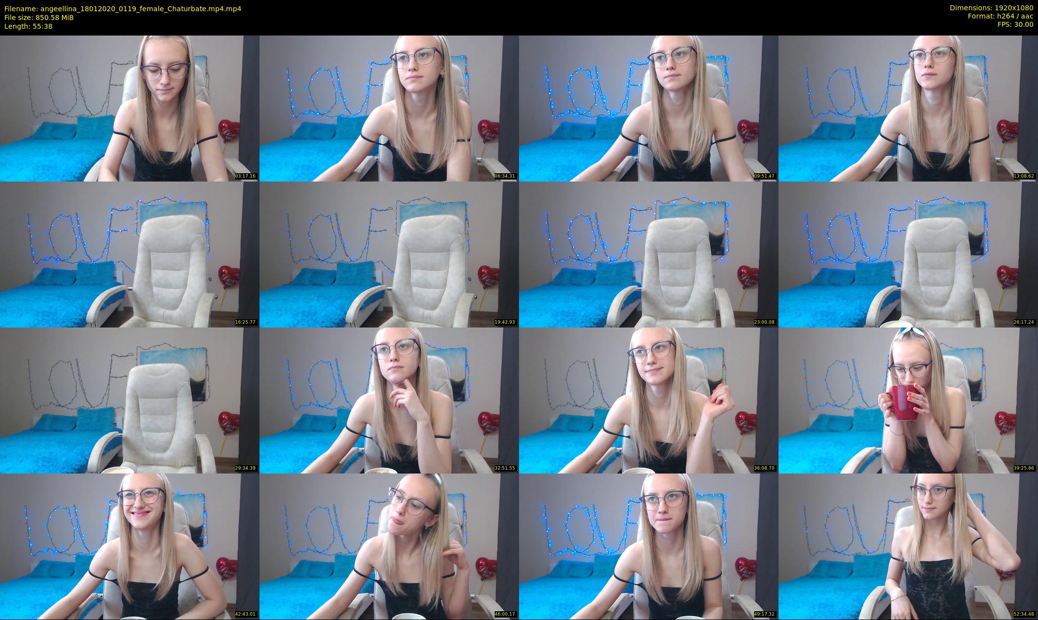 angeellina — 56 minute Chaturbate female cam show recording, 1080p, Jan 18, 2020