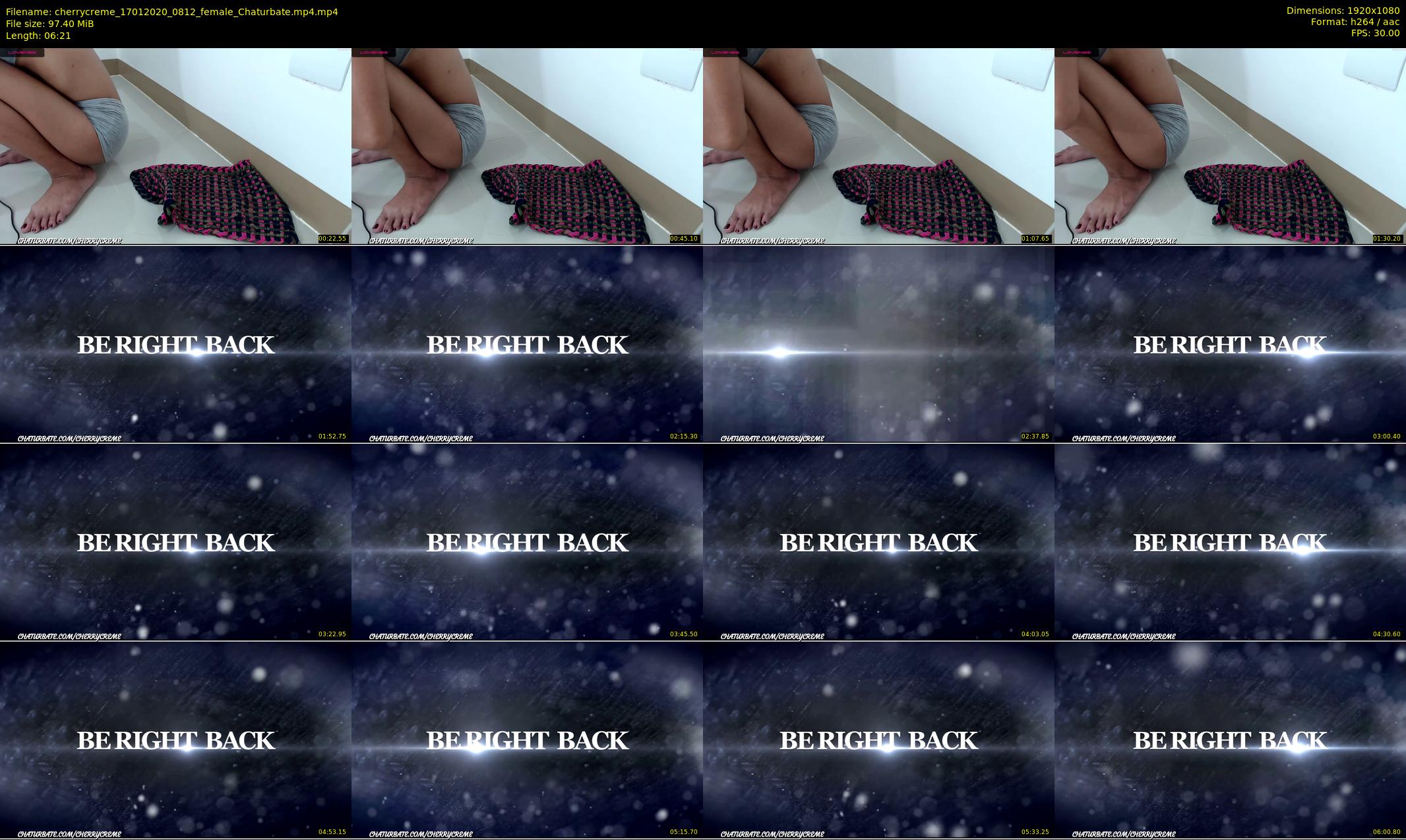 cherrycreme — 7 minute Chaturbate female cam show recording, 1080p, Jan 17, 2020