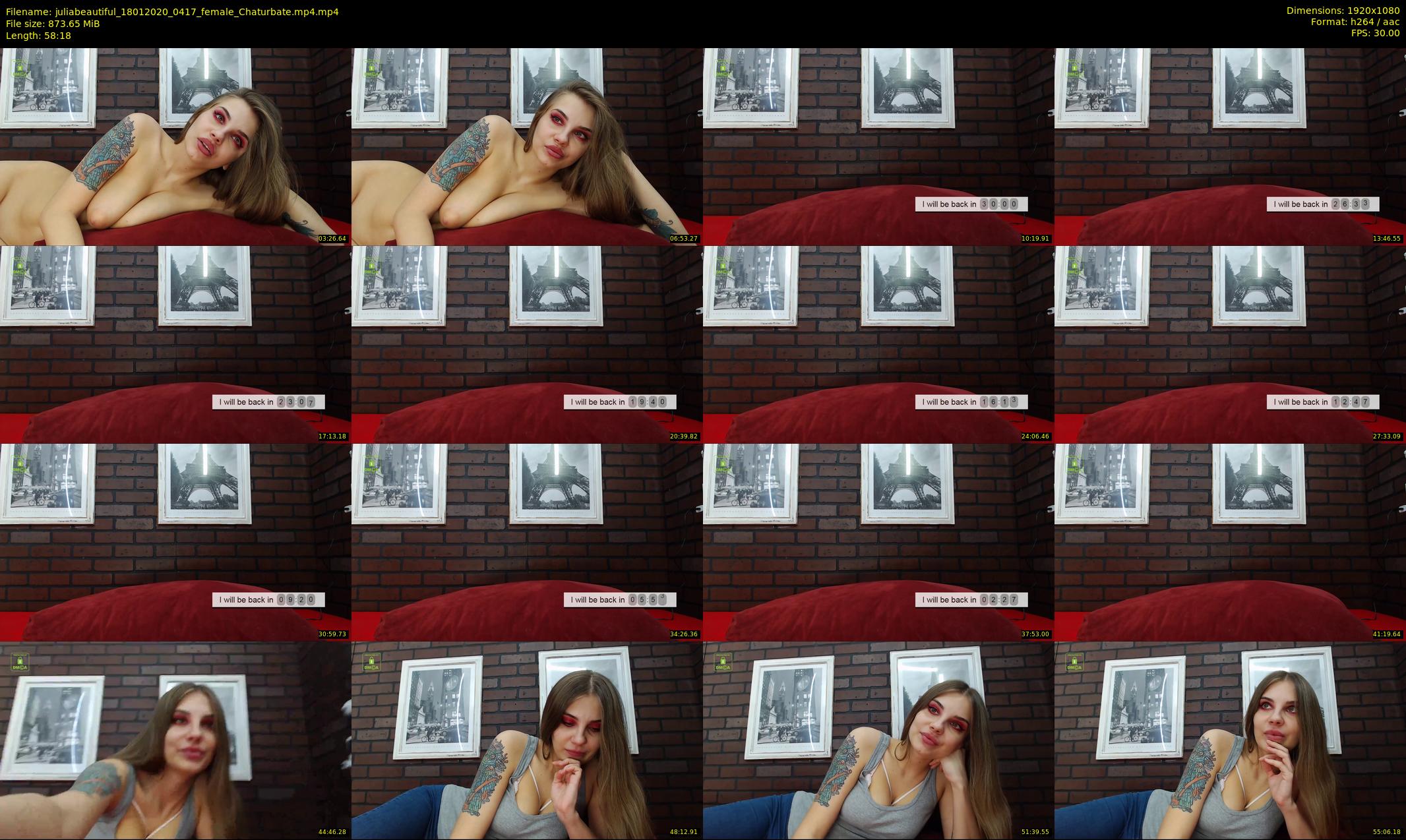 juliabeautiful — 59 minute Chaturbate female cam show recording, 1080p, Jan 18, 2020
