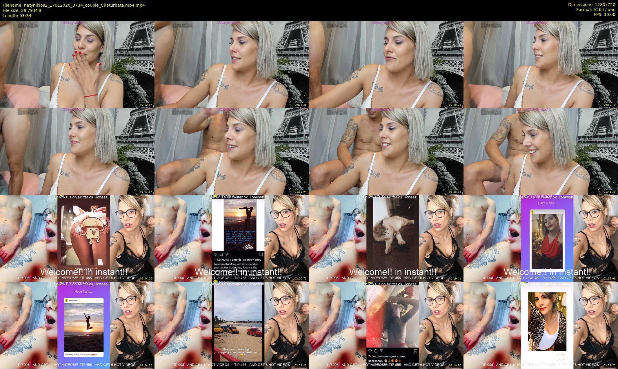 natyniklos2 — 4 minute Chaturbate couple cam show recording, 720p, Jan 17, 2020