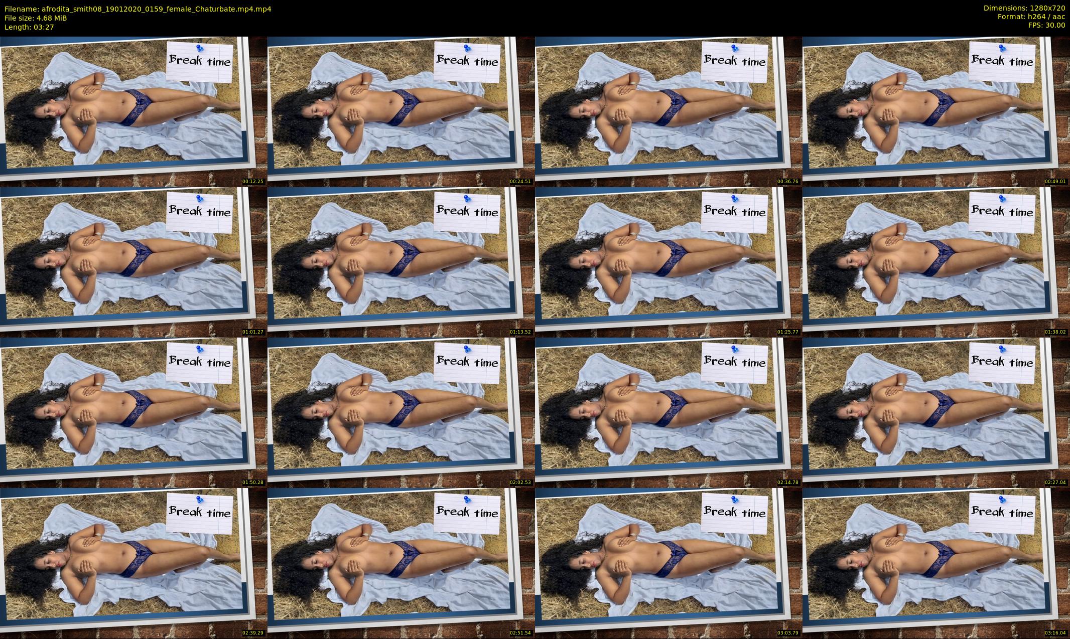 afrodita_smith08 — 4 minute Chaturbate female cam show recording, 720p, Jan 19, 2020