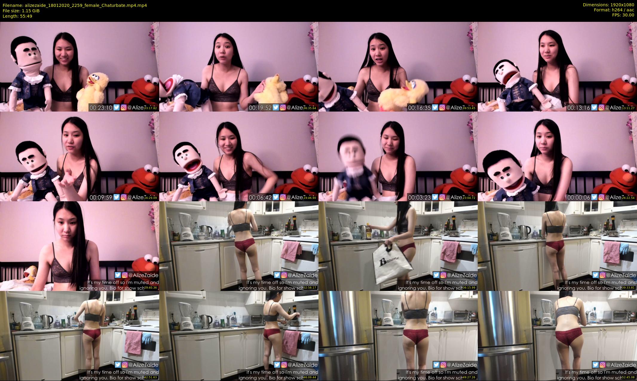 alizezaide — 56 minute Chaturbate female cam show recording, 1080p, Jan 18, 2020
