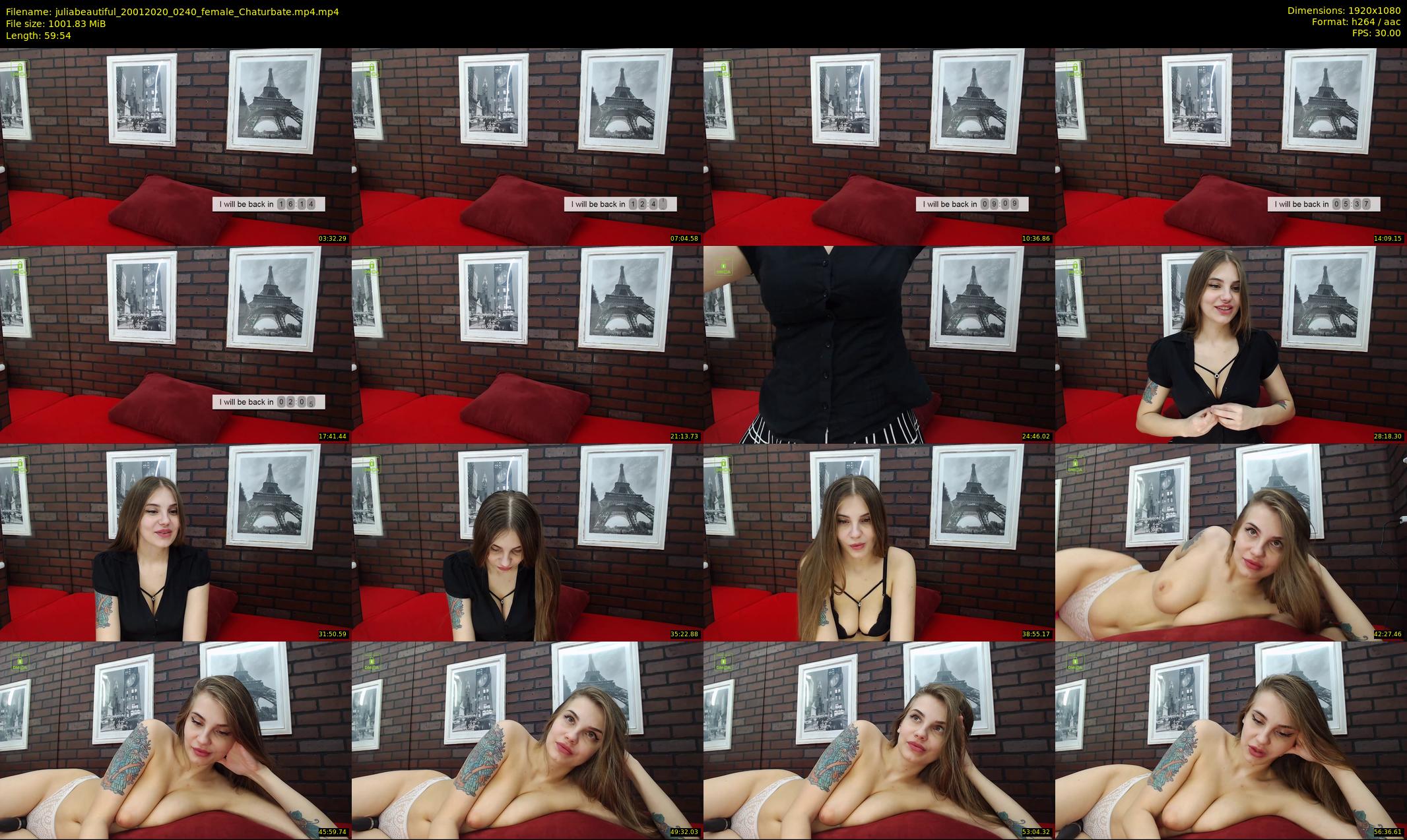 juliabeautiful — 60 minute Chaturbate female cam show recording, 1080p, Jan 20, 2020
