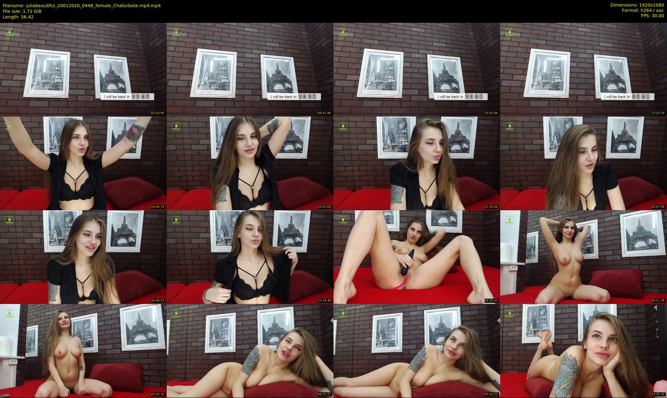 juliabeautiful — 57 minute Chaturbate female cam show recording, 1080p, Jan 20, 2020