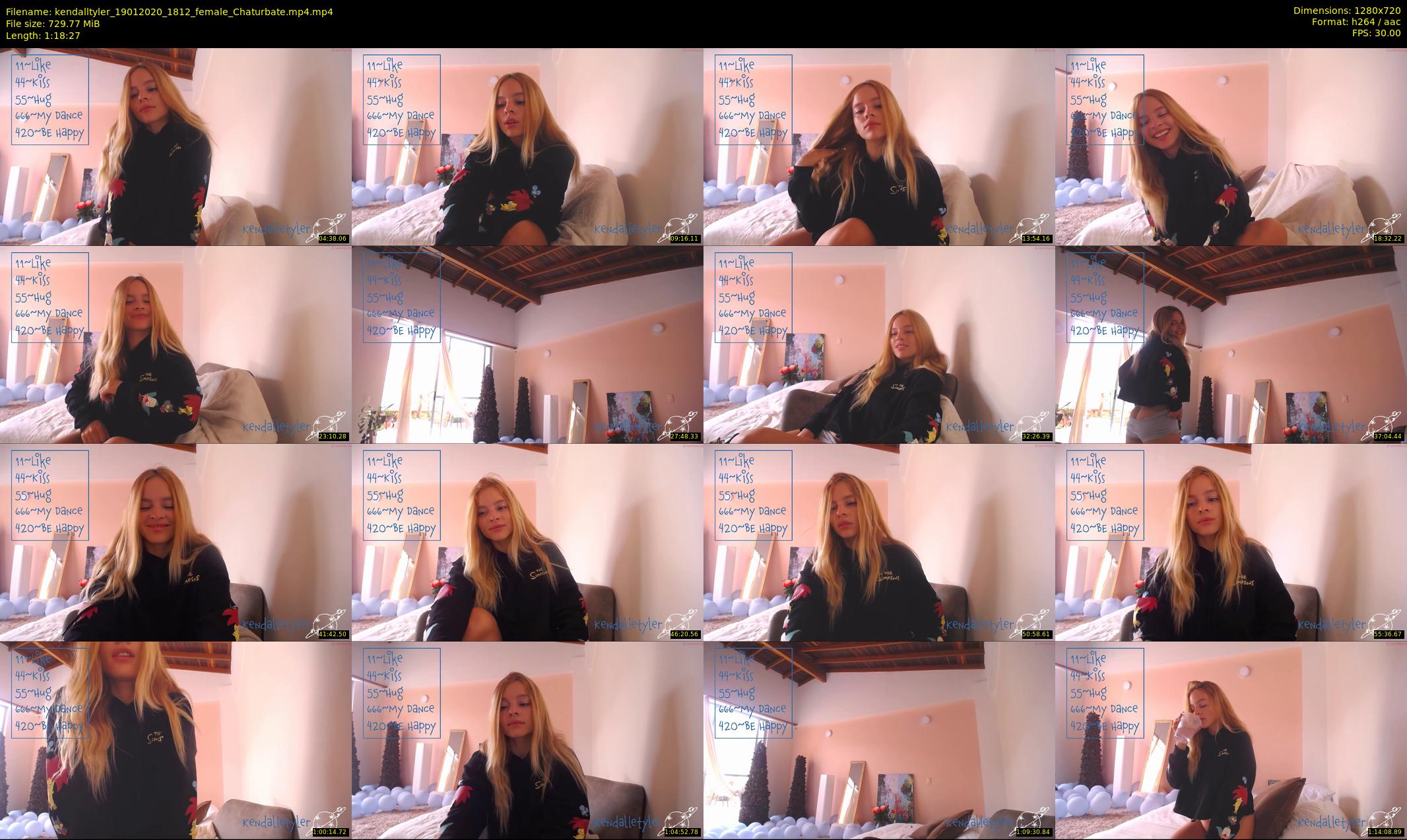 kendalltyler — 79 minute Chaturbate female cam show recording, 720p, Jan 19, 2020