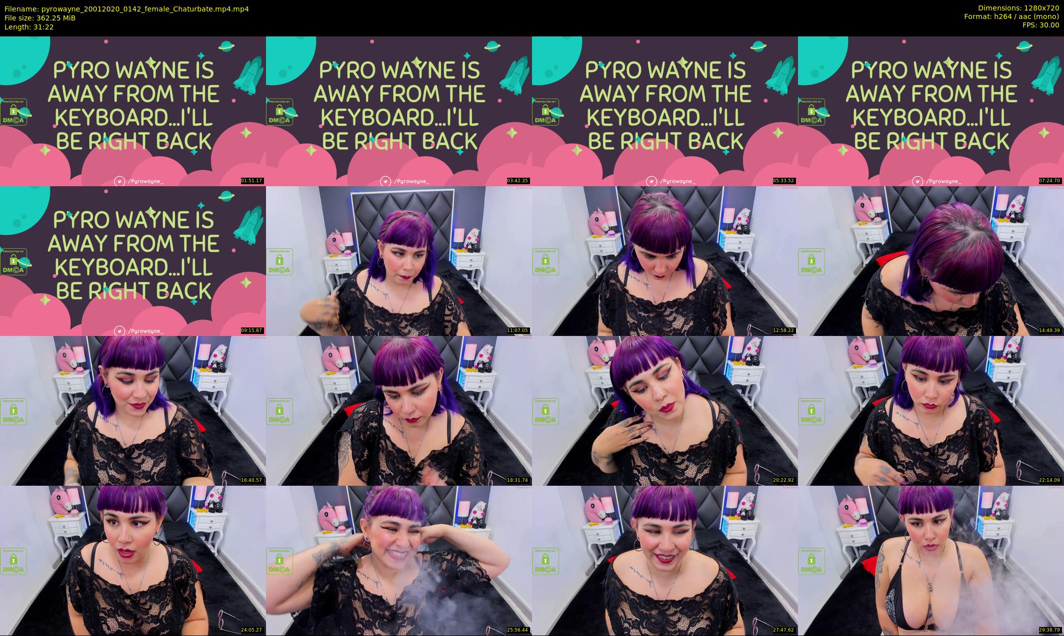 pyrowayne — 32 minute Chaturbate female cam show recording, 720p, Jan 20, 2020