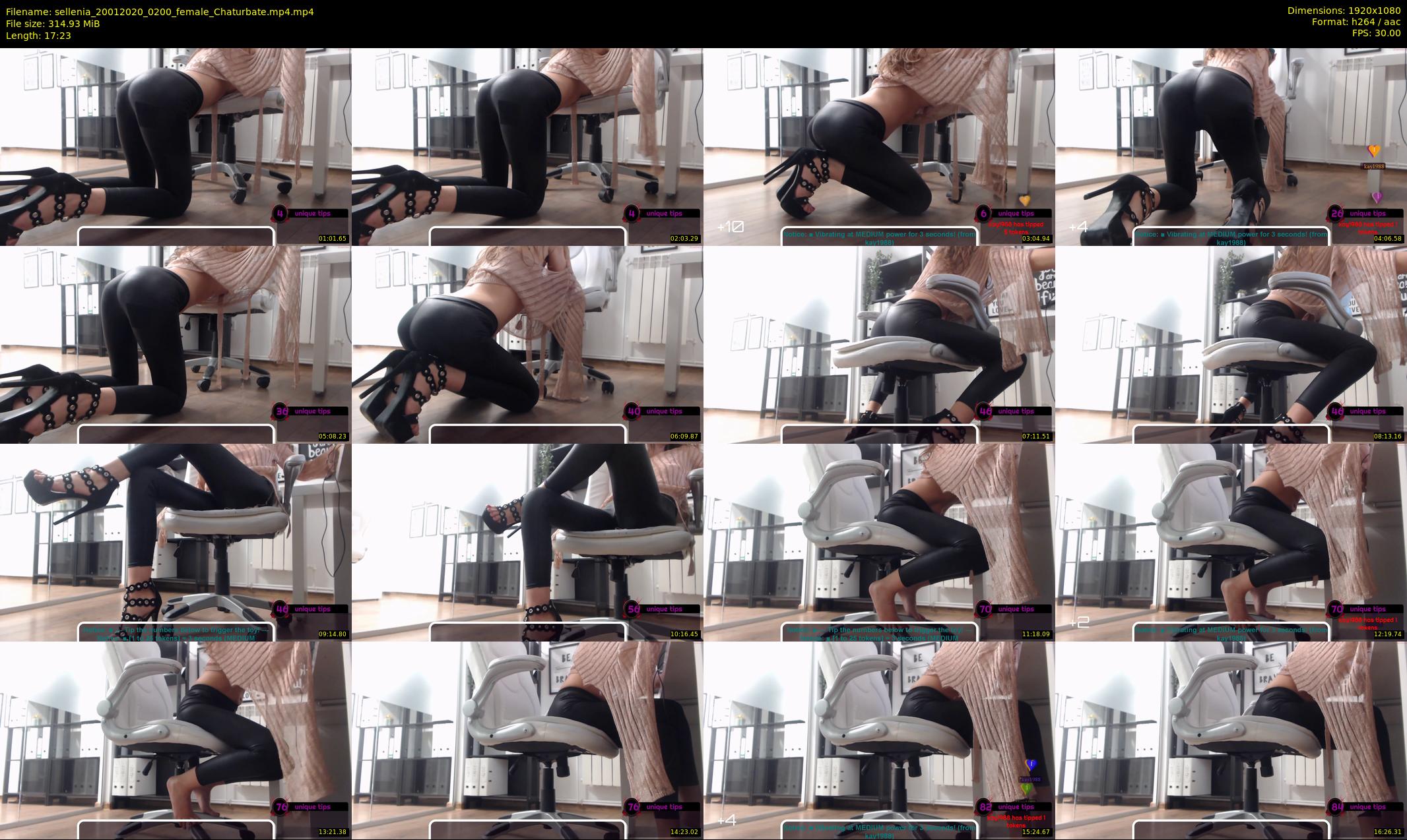 sellenia — 18 minute Chaturbate female cam show recording, 1080p, Jan 20, 2020