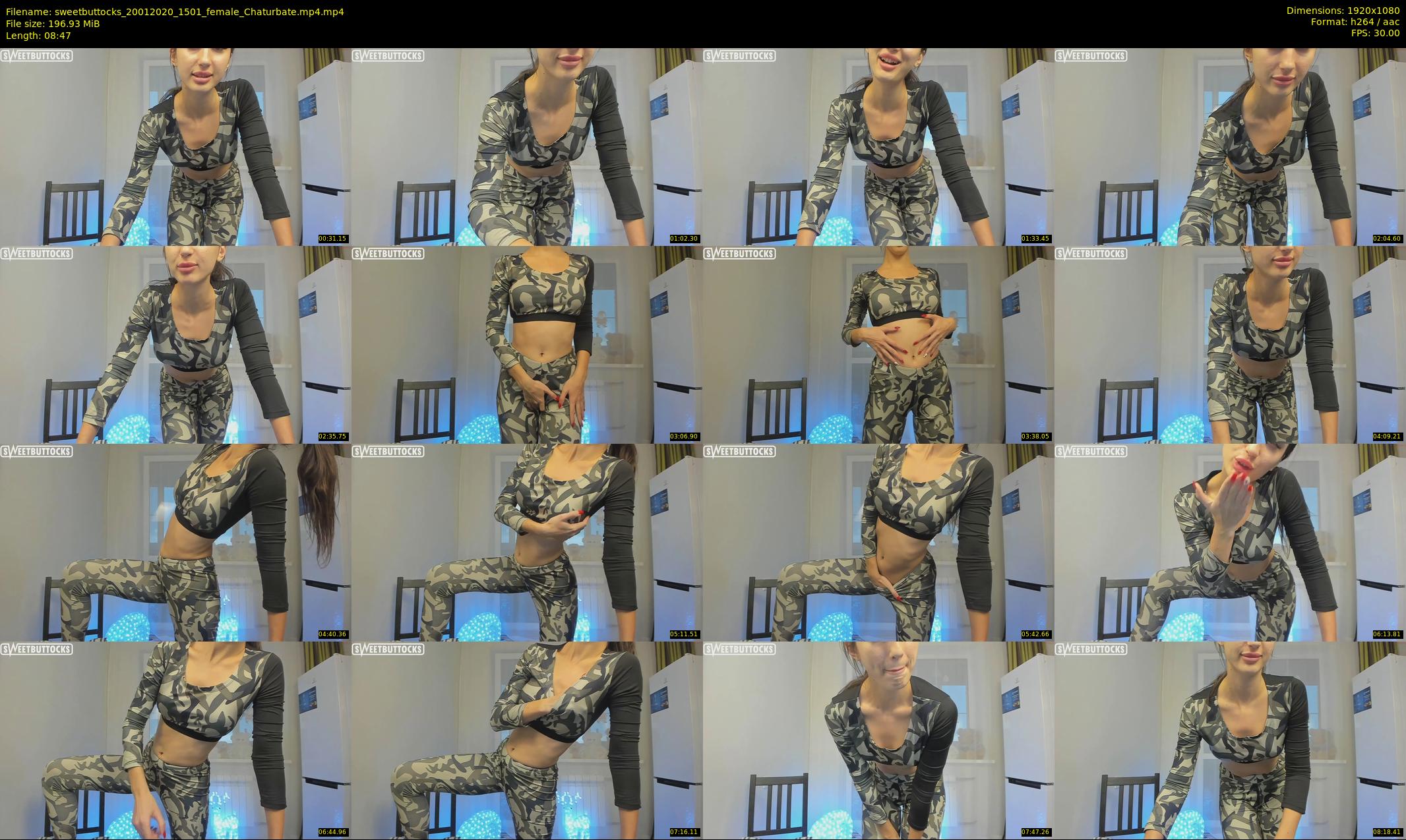 sweetbuttocks — 9 minute Chaturbate female cam show recording, 1080p, Jan 20, 2020