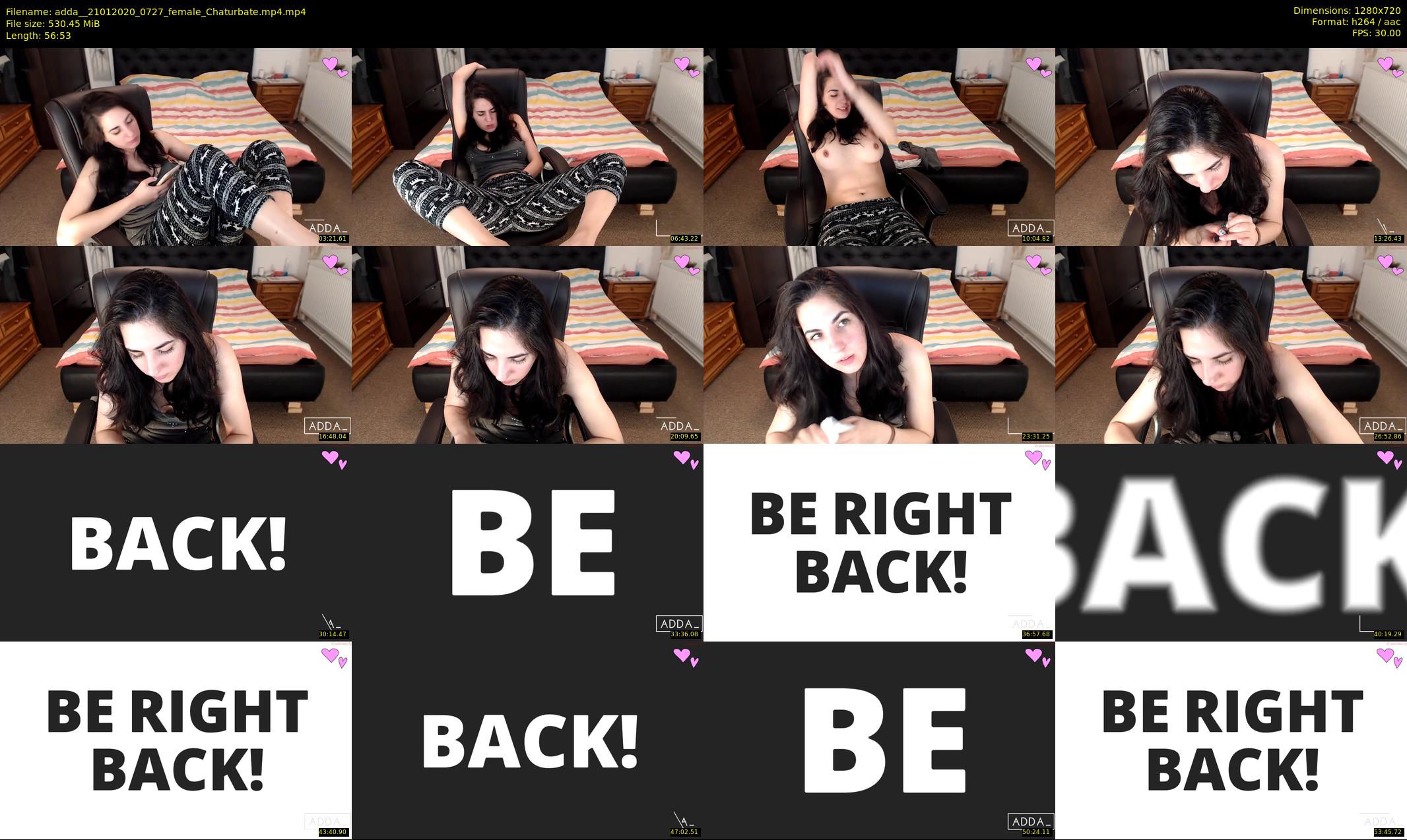 adda_ — 57 minute Chaturbate female cam show recording, 720p, Jan 21, 2020