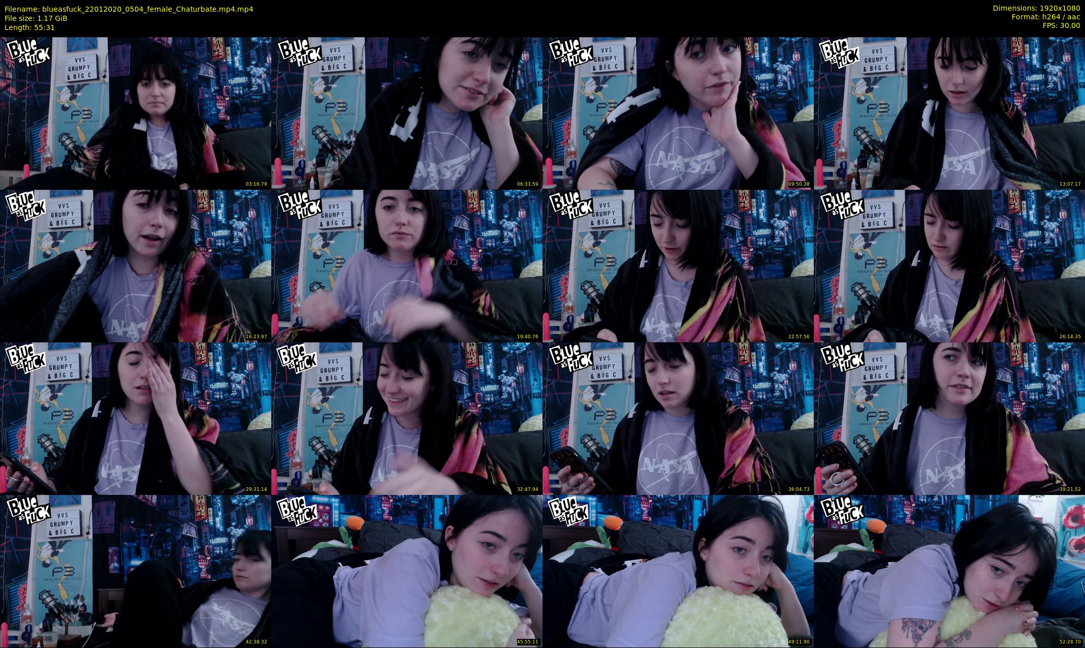 blueasfuck — 56 minute Chaturbate female cam show recording, 1080p, Jan 22, 2020