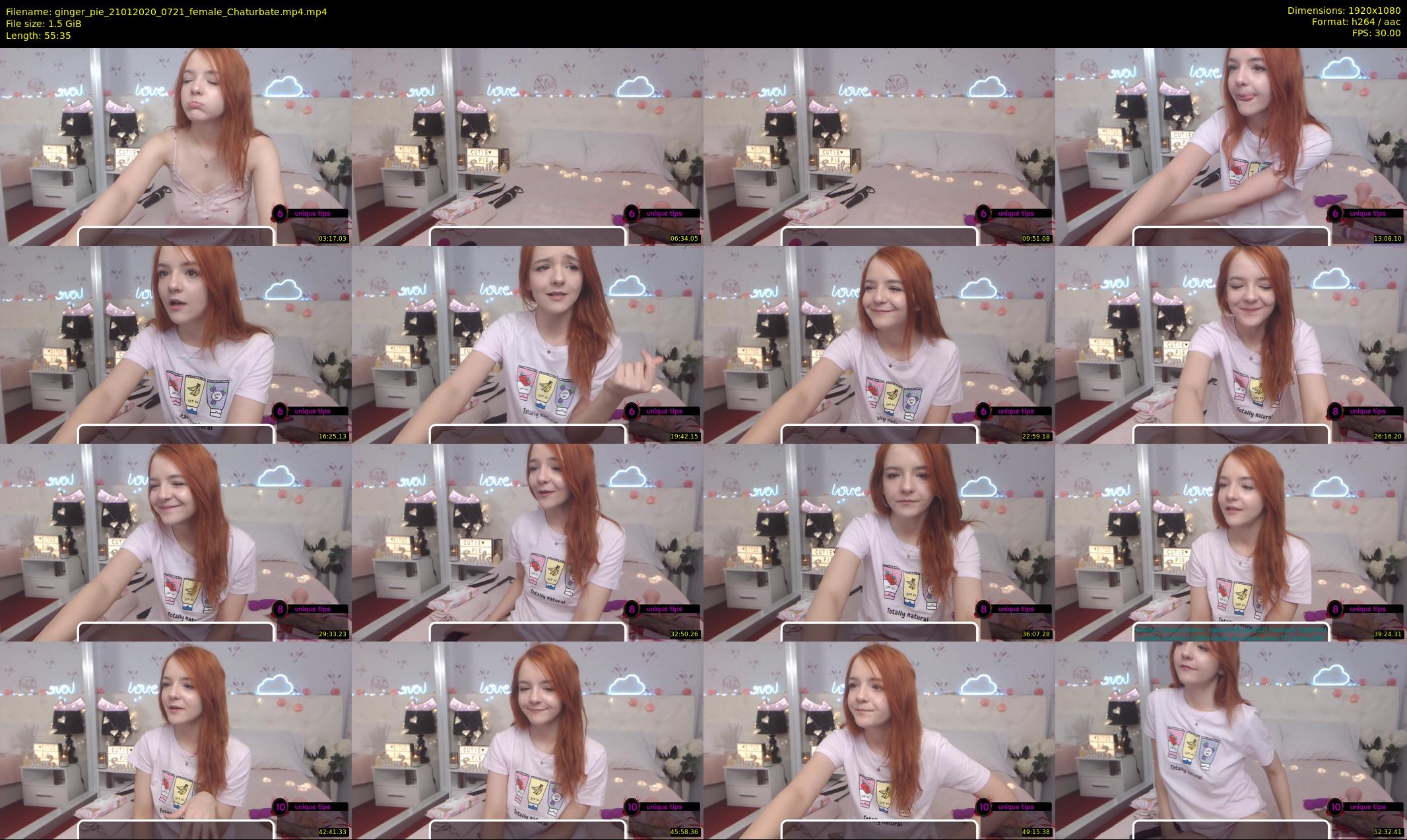 ginger_pie — 56 minute Chaturbate female cam show recording, 1080p, Jan 21, 2020