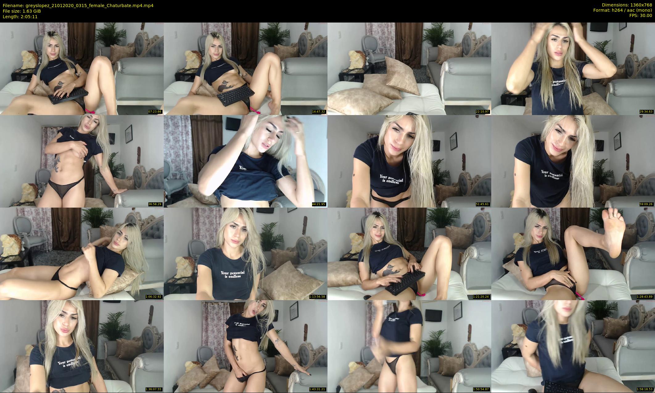 greyslopez — 126 minute Chaturbate female cam show recording, 720p, Jan 21, 2020