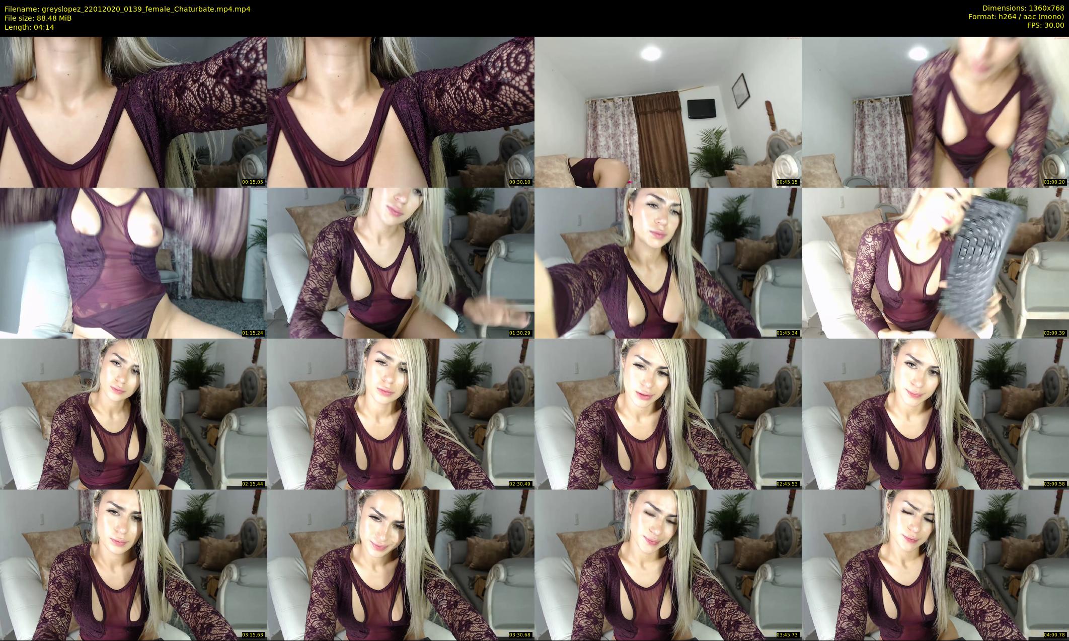 greyslopez — 5 minute Chaturbate female cam show recording, 720p, Jan 22, 2020