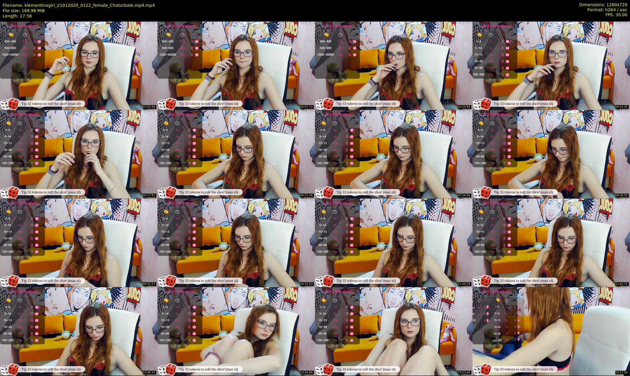 klementinagirl — 18 minute Chaturbate female cam show recording, 720p, Jan 21, 2020