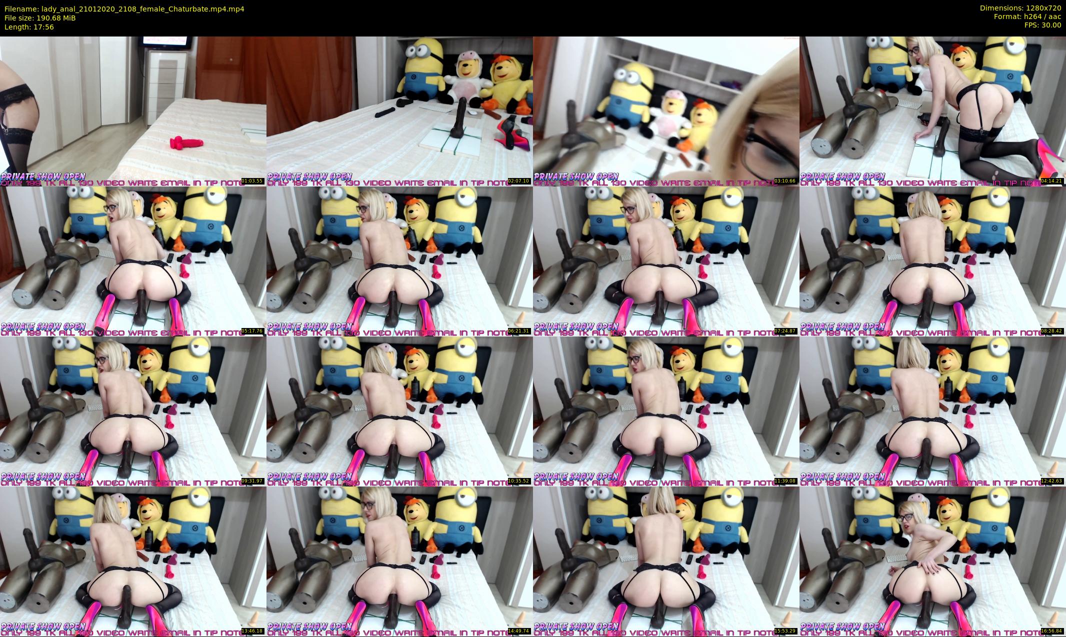 lady_anal — 18 minute Chaturbate female cam show recording, 720p, Jan 21, 2020