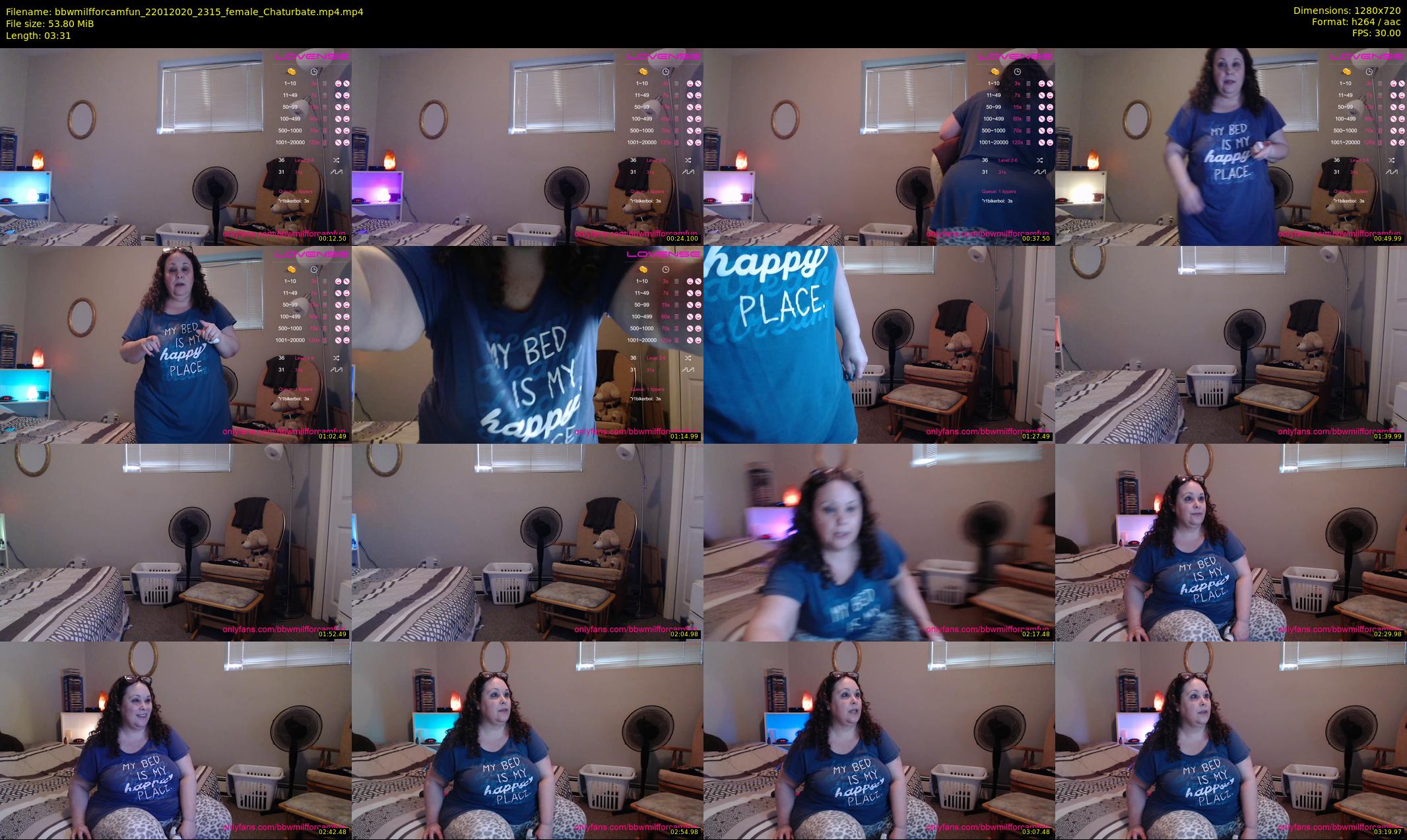 bbwmilfforcamfun — 4 minute Chaturbate female cam show recording, 720p, Jan 22, 2020