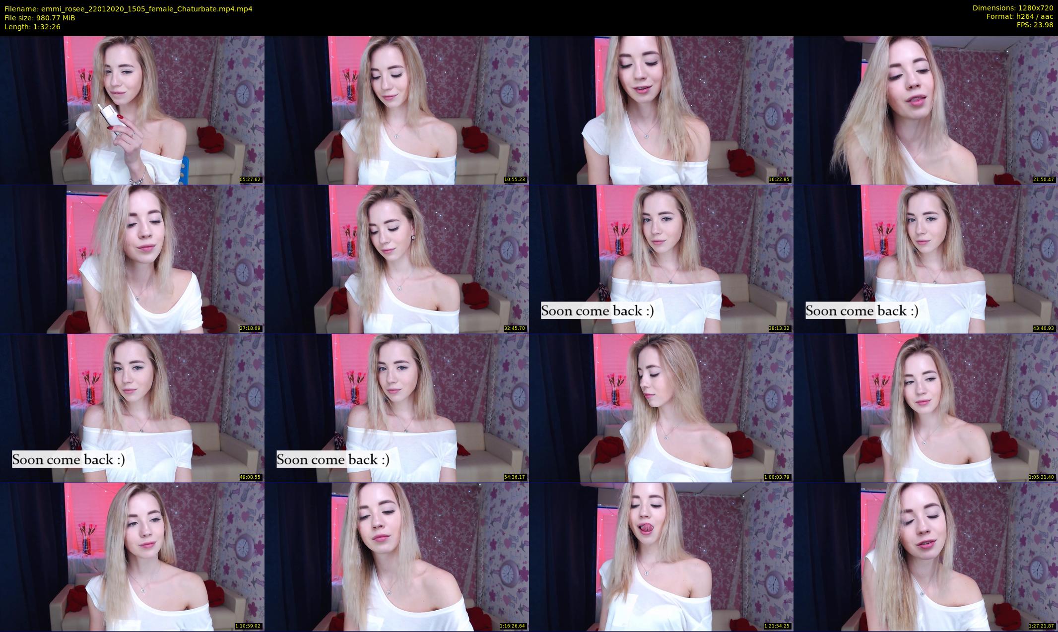 emmi_rosee — 93 minute Chaturbate female cam show recording, 720p, Jan 22, 2020