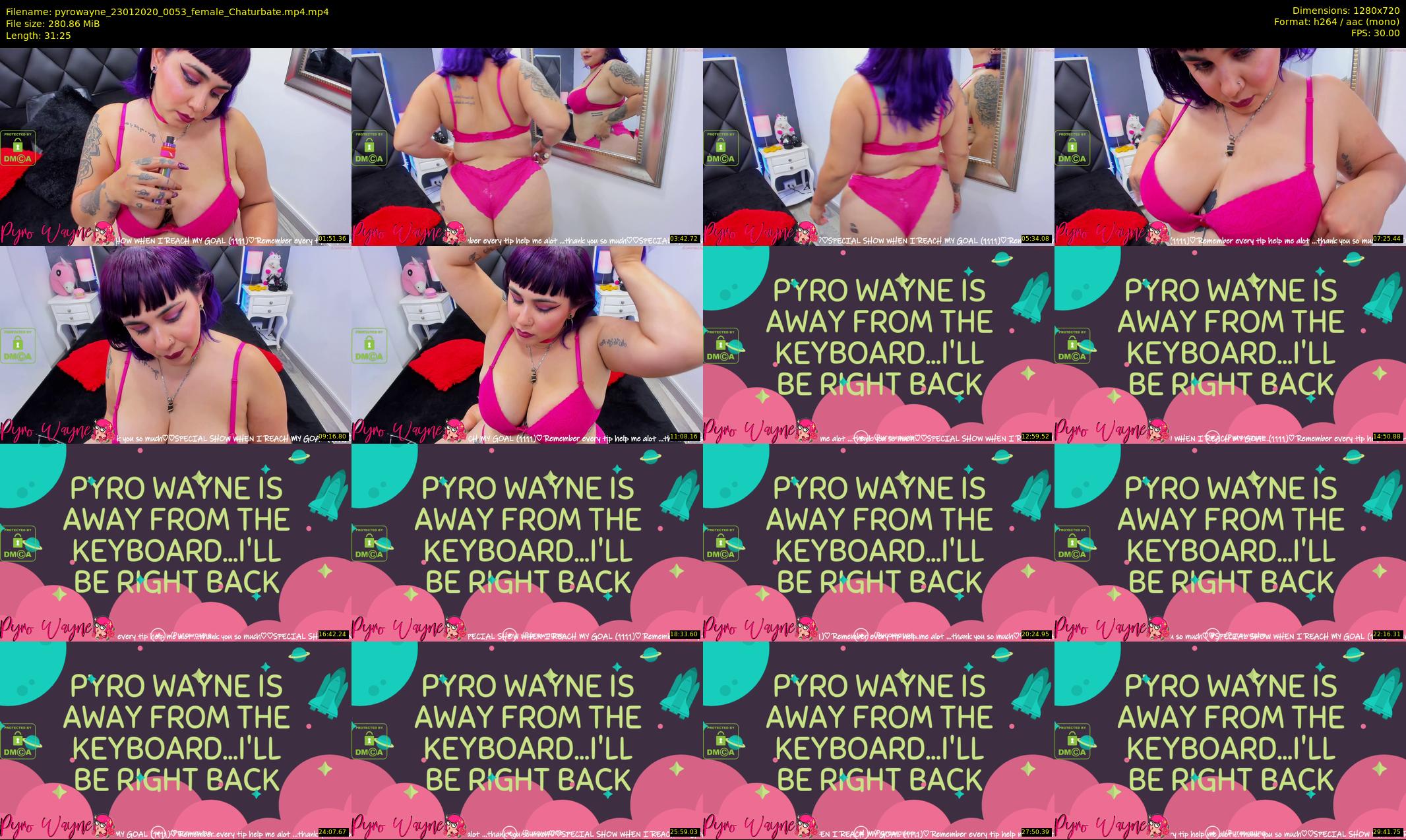 pyrowayne — 32 minute Chaturbate female cam show recording, 720p, Jan 23, 2020