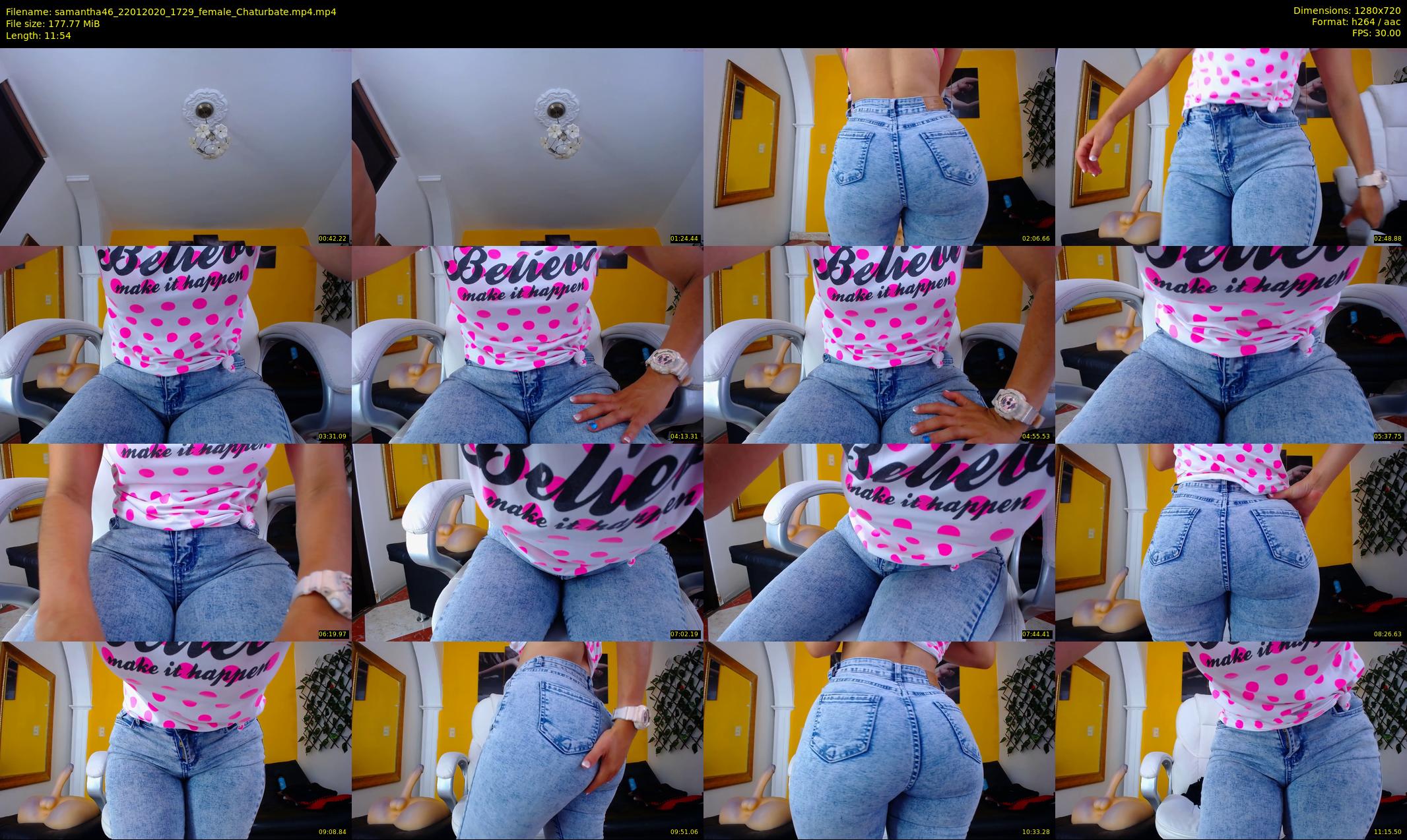 samantha46 — 12 minute Chaturbate female cam show recording, 720p, Jan 22, 2020