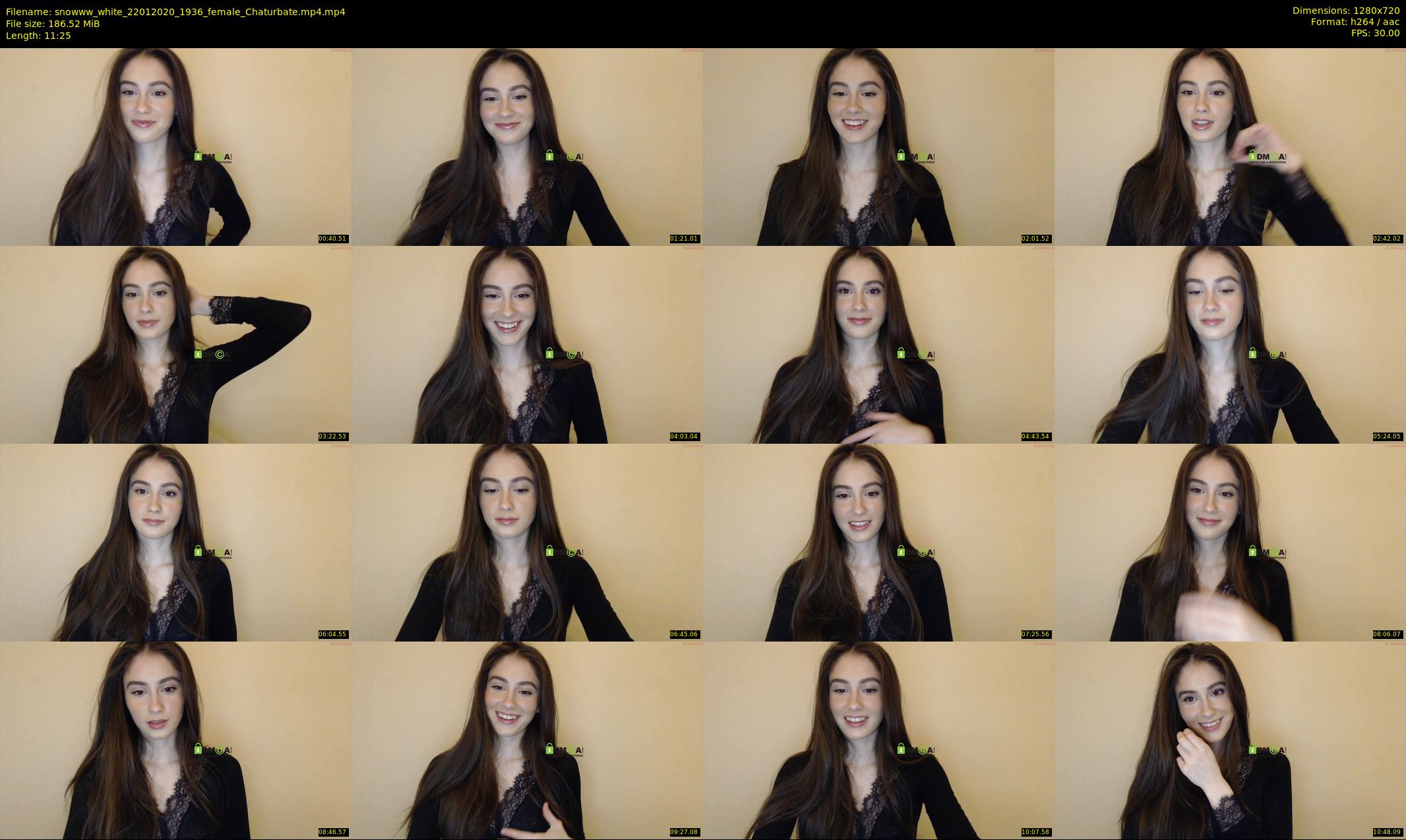 snowww_white — 12 minute Chaturbate female cam show recording, 720p, Jan 22, 2020