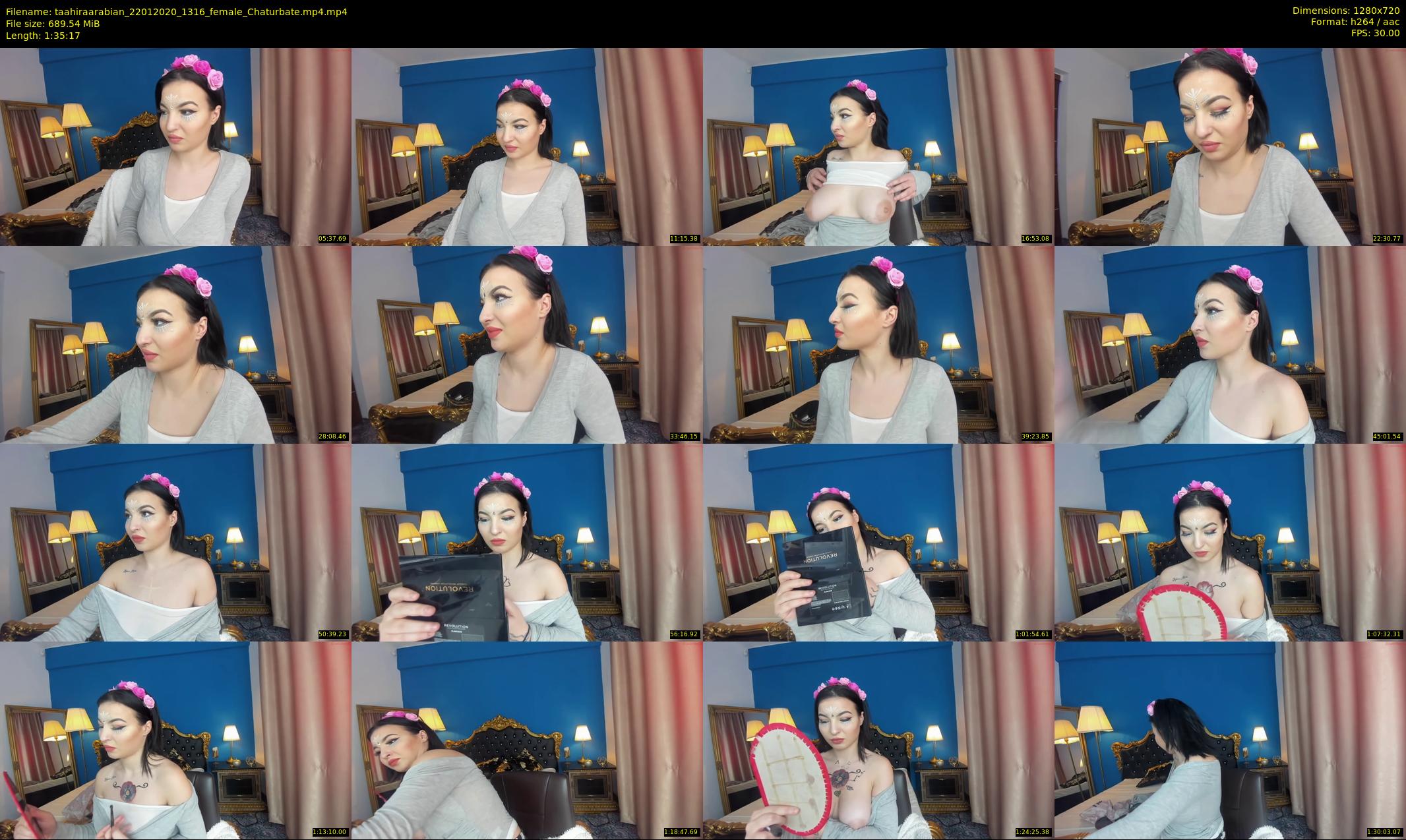 taahiraarabian — 96 minute Chaturbate female cam show recording, 720p, Jan 22, 2020