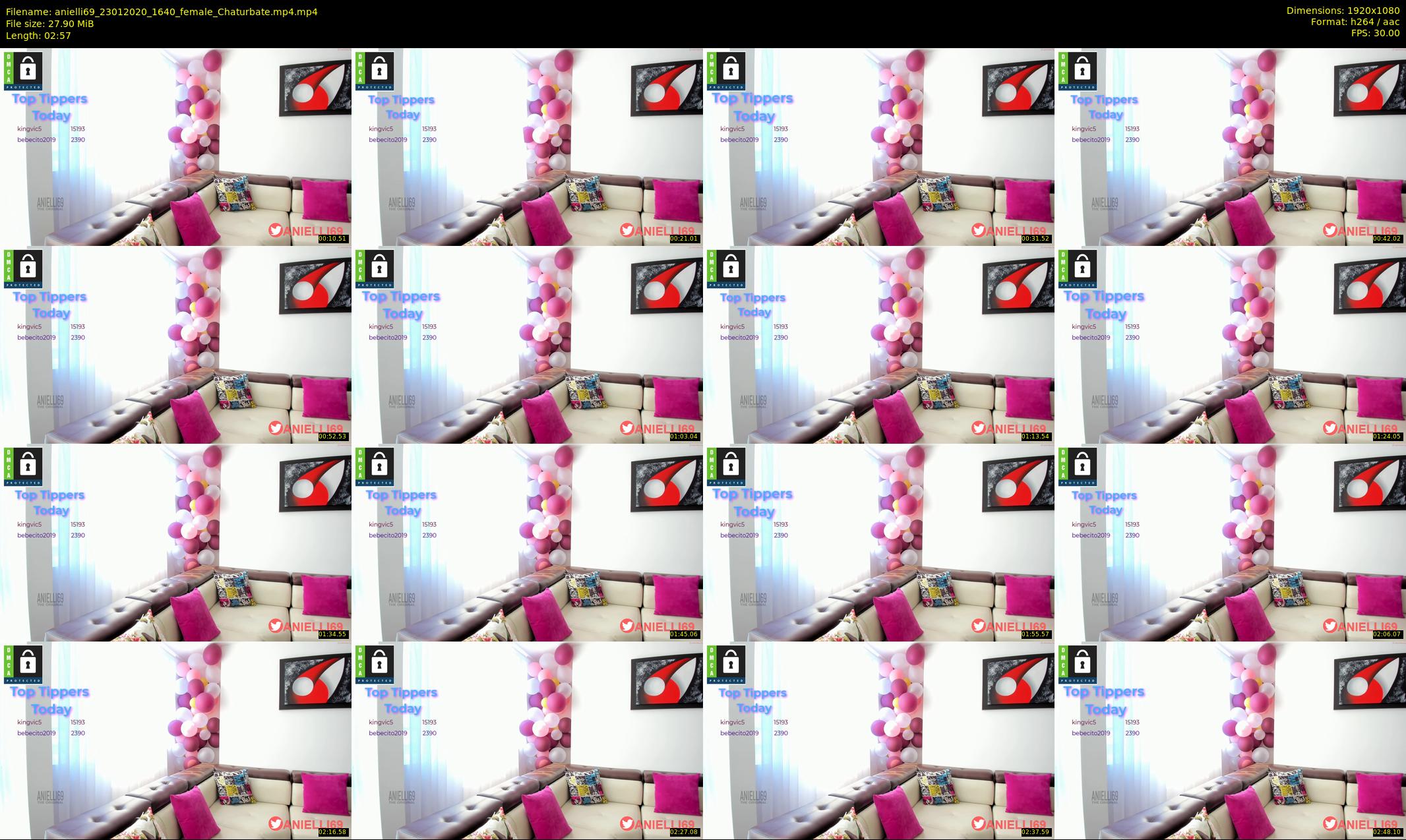 anielli69 — 3 minute Chaturbate female cam show recording, 1080p, Jan 23, 2020